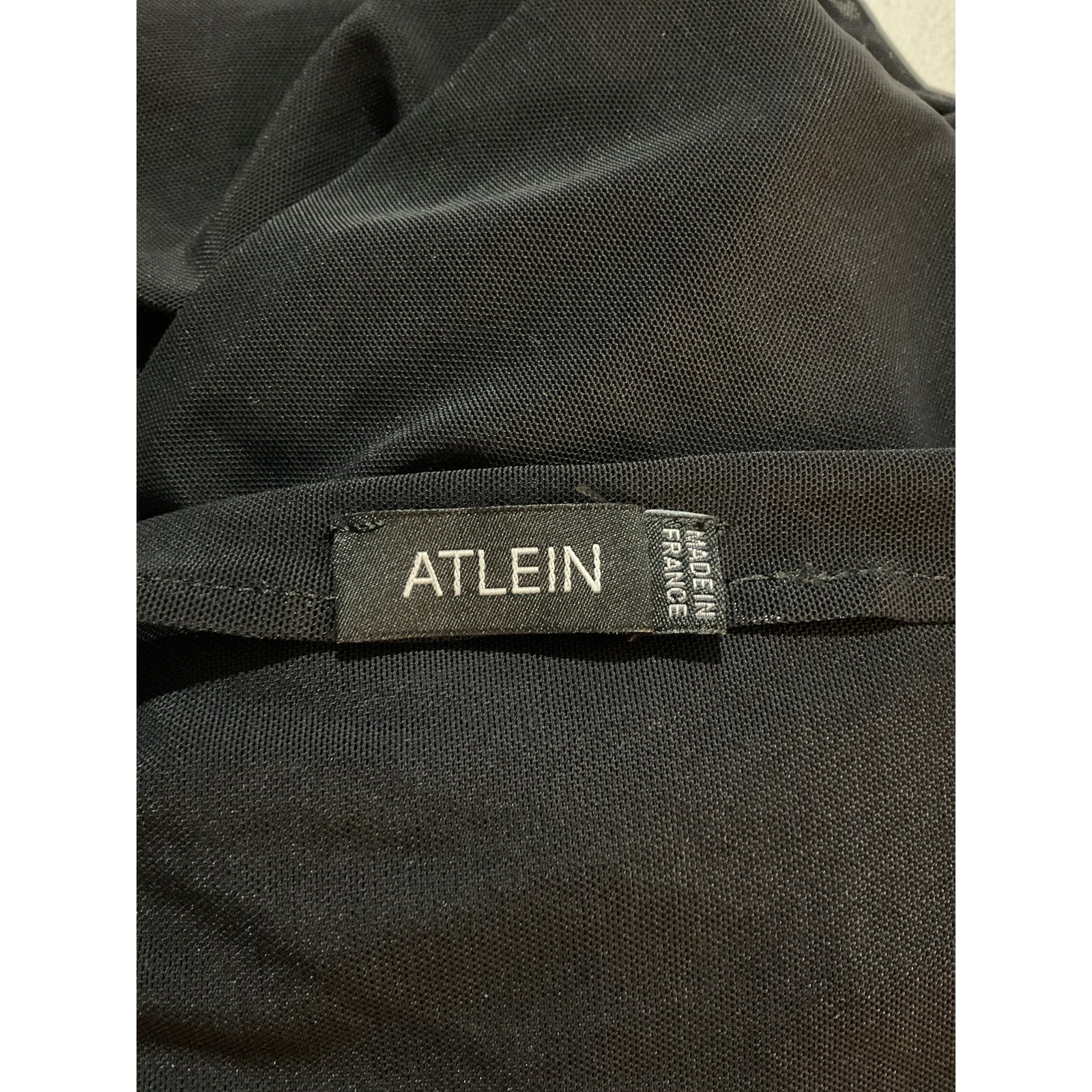 Atlein Draped Black Polyamide Mini Gown Size 36