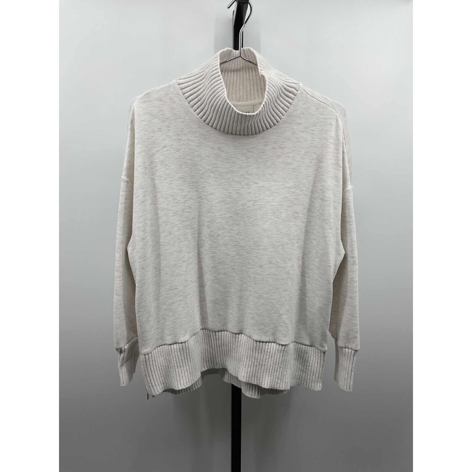 Varley 'Barker' White Viscose High Neck Sweatshirt Size XS