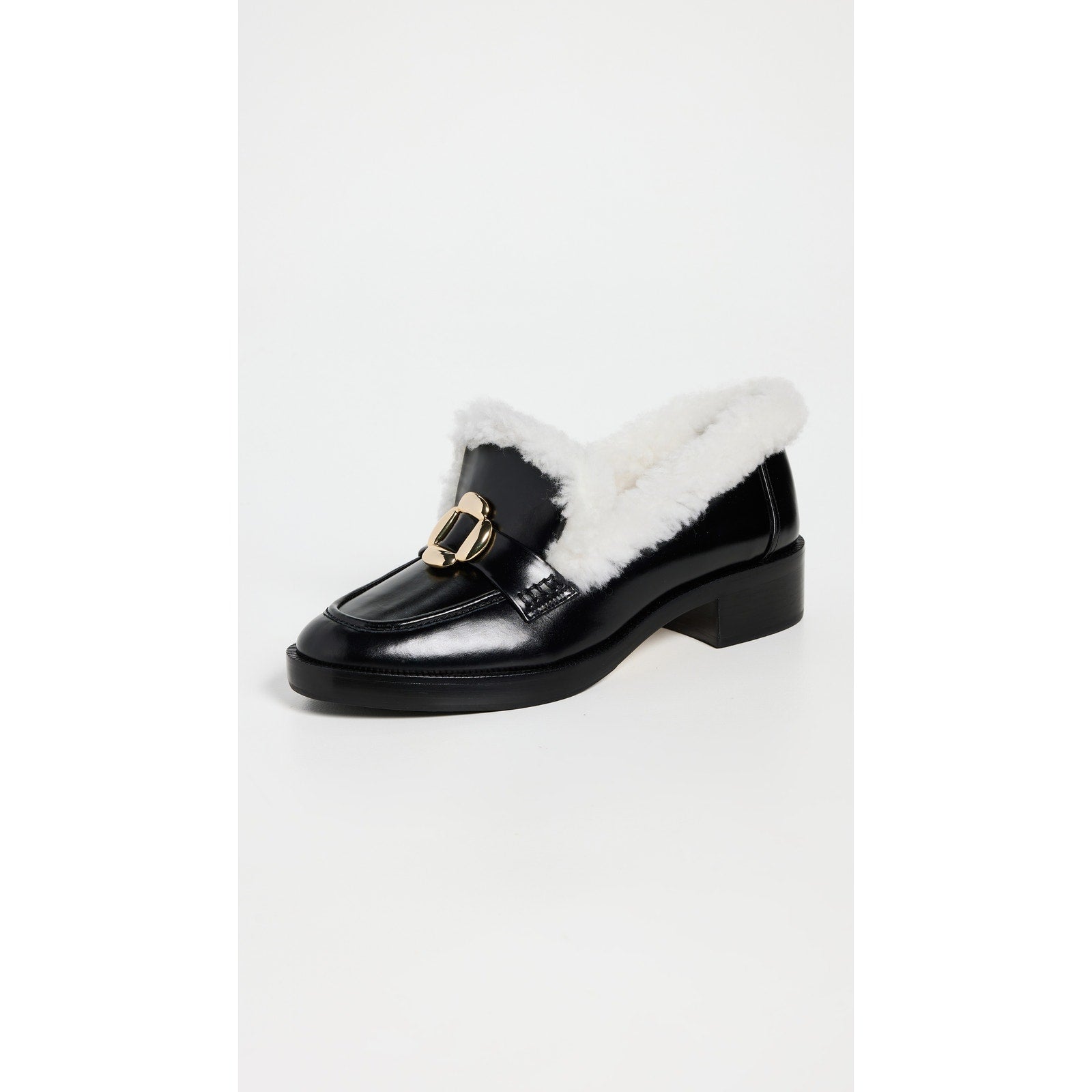 Larroude 'Bobbie' Black Leather Loafers Size 9