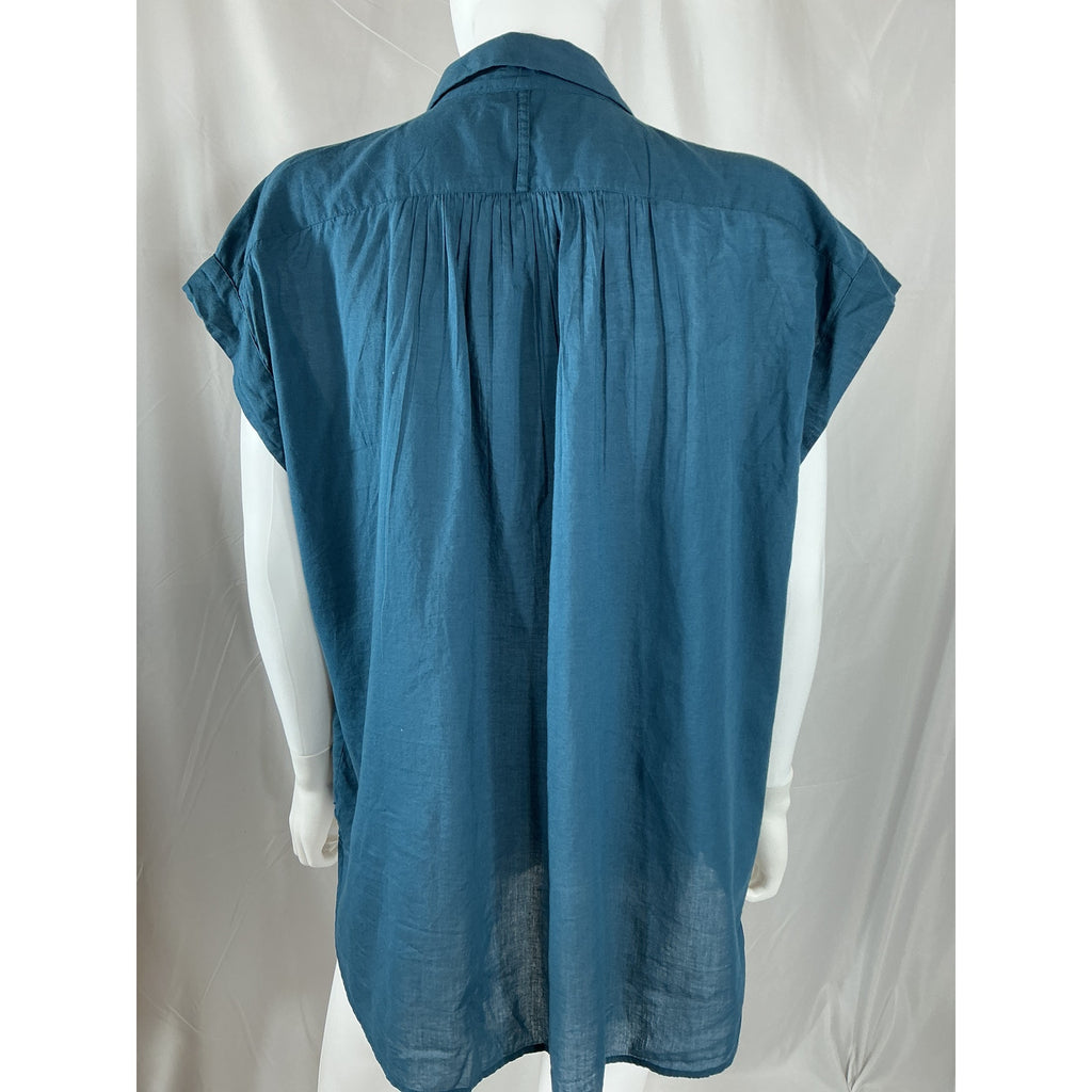 Nili Lotan 'Normandy' Blue Cotton Blouse Size M
