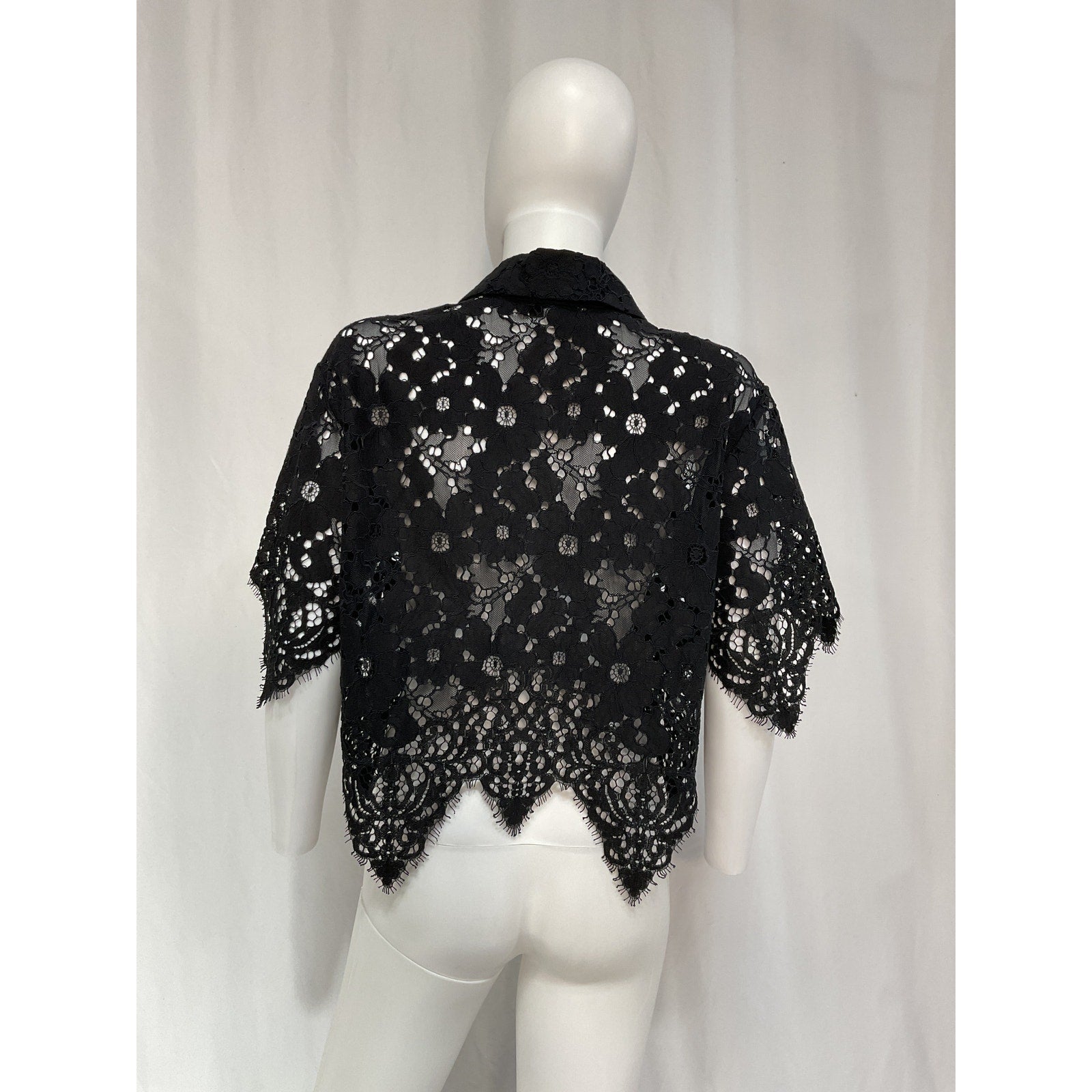 L'Academie 'Calla' Black Lace Top Size S