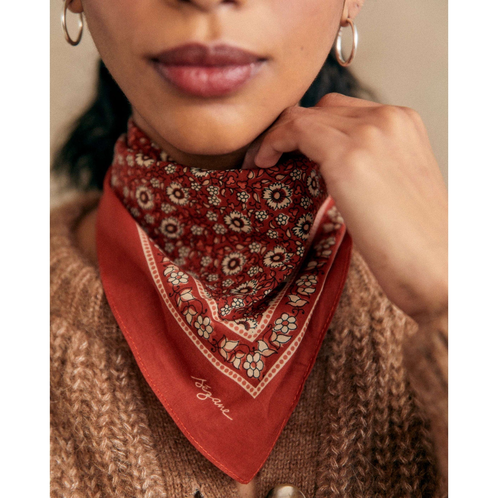 Sézane Floral Red Scarf Size TU / OS
