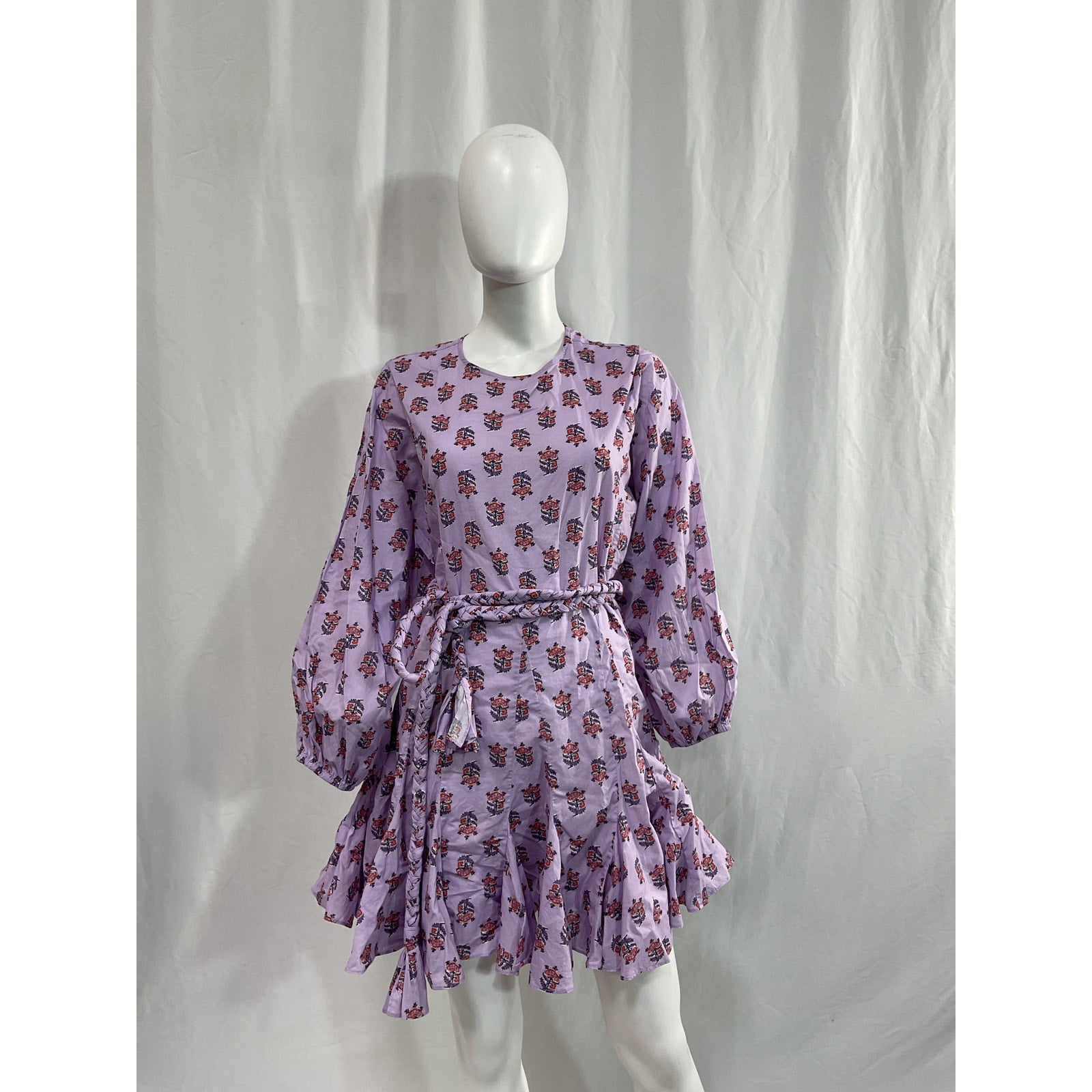 Rhode 'Ella' Purple Linen Dress Size M