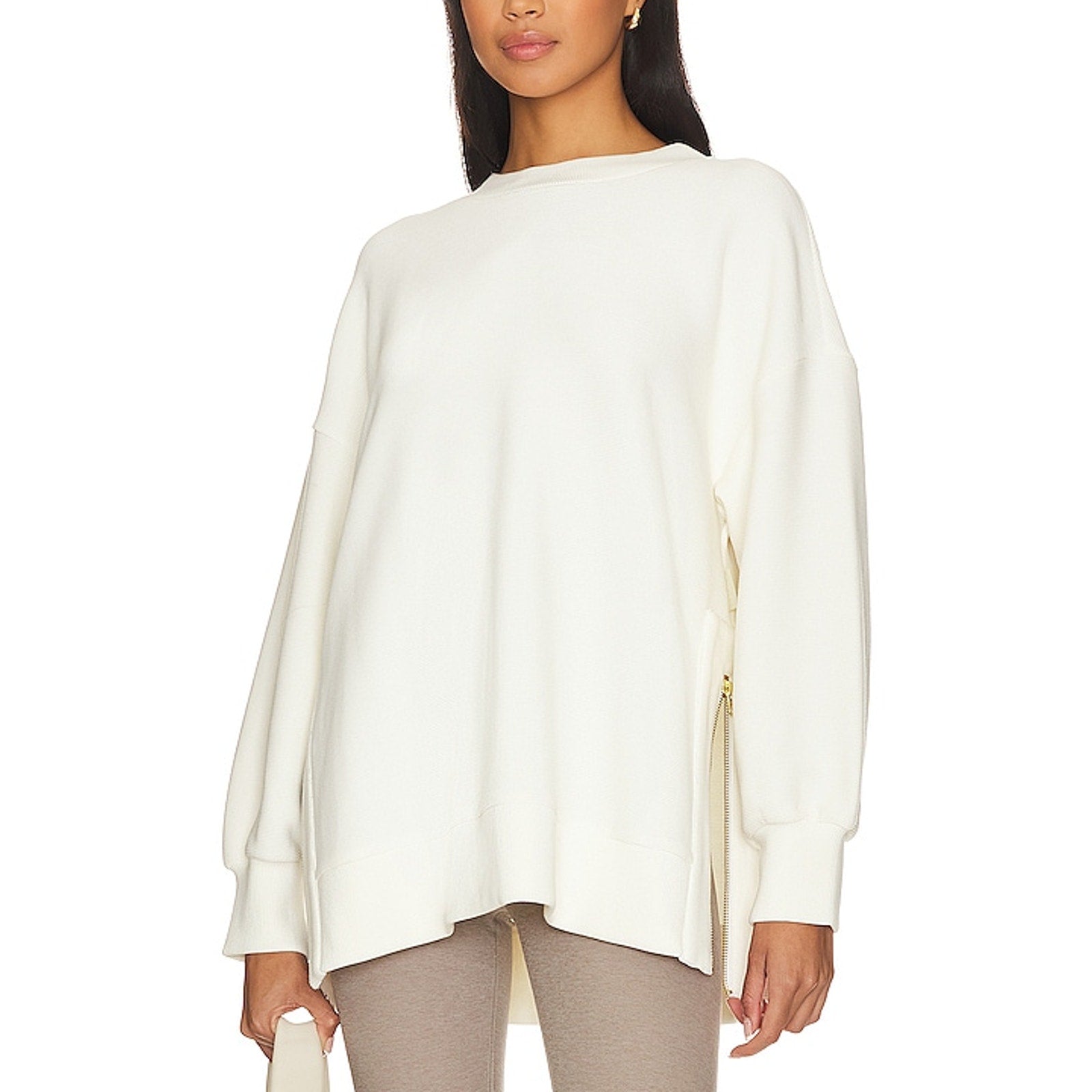 Varley 'Mae' White Longline Sweatshirt Size S