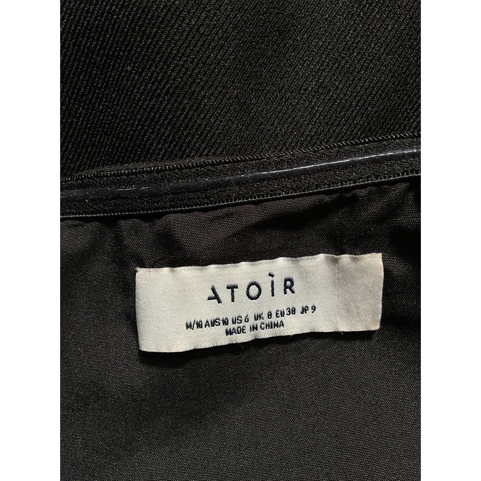 Atoir 'Zoei' Black Mini Crepe Dress Size M