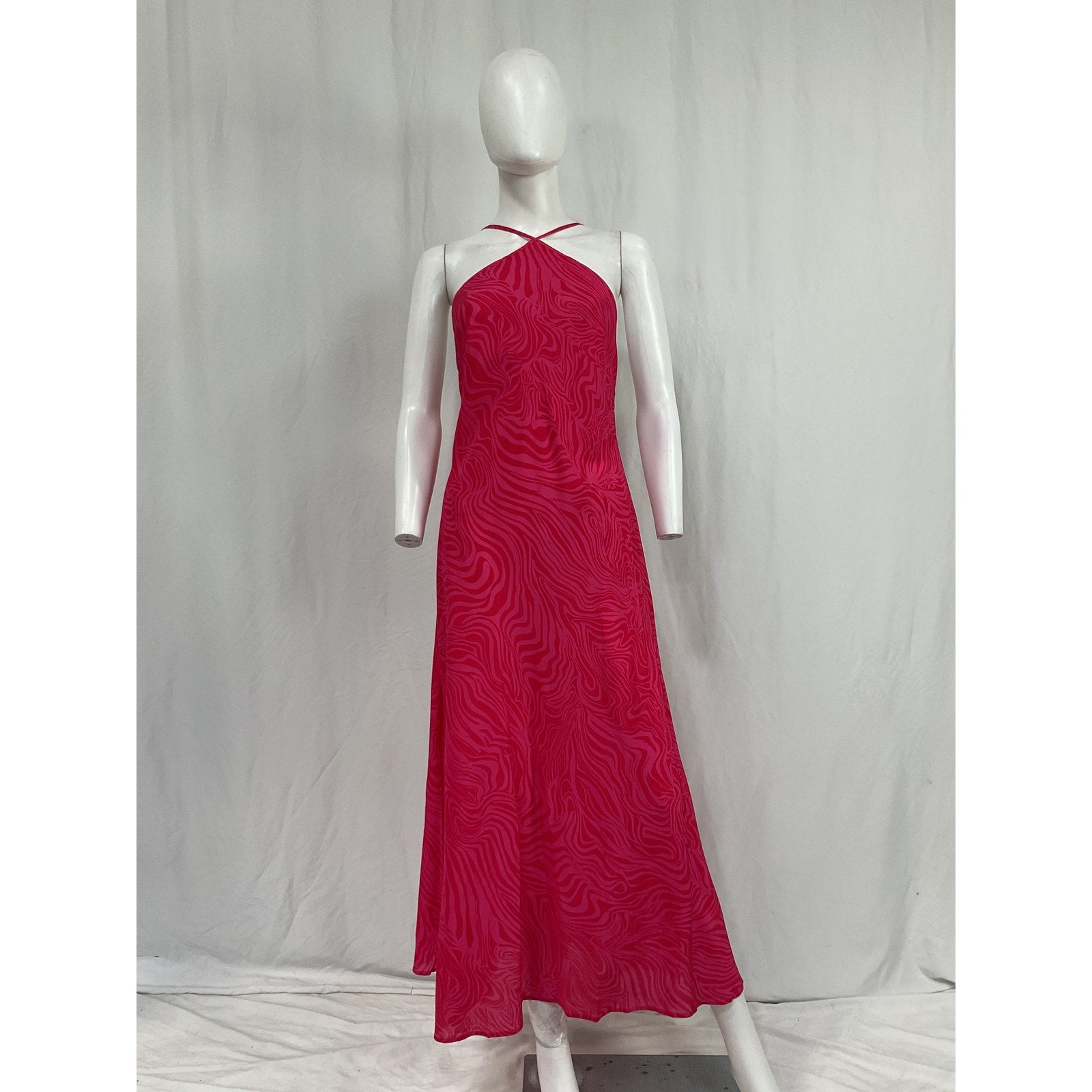 Rixo Opal Printed Pink Silk-Crepe Midi Dress Size S