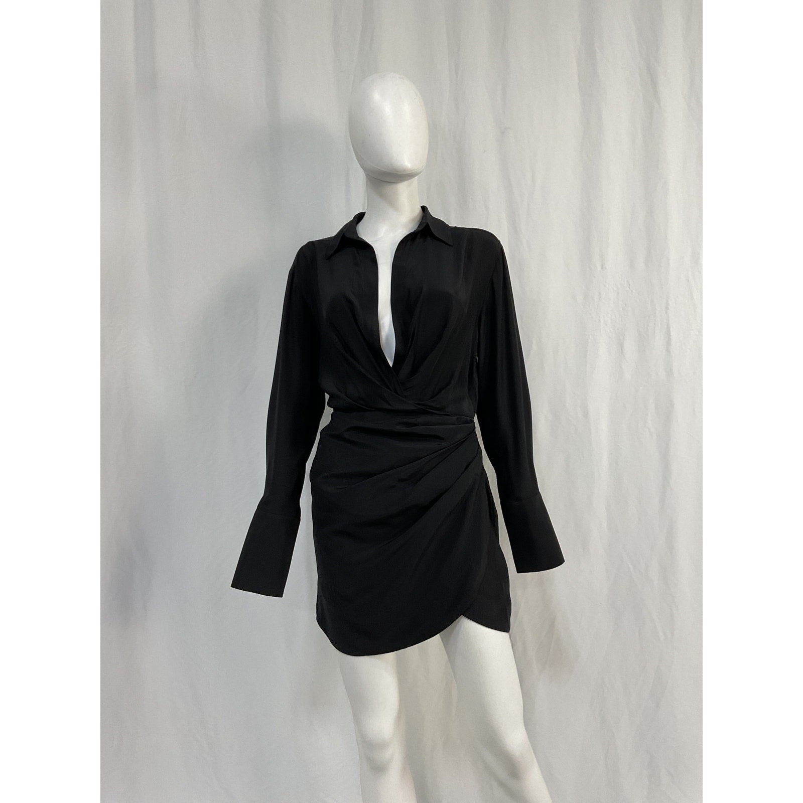 Gauge81 'Naha' Black Silk Mini Dress Size S