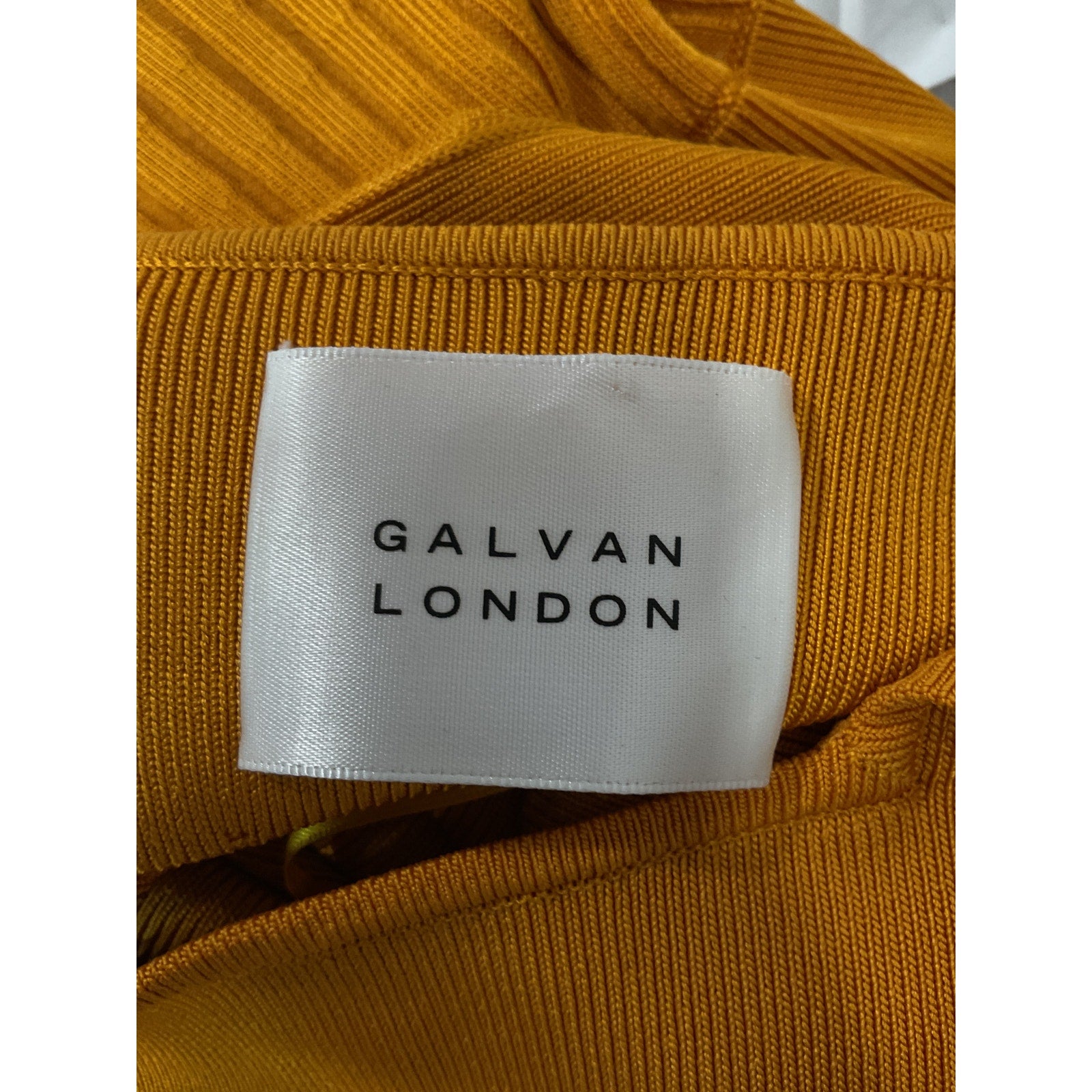 Galvan Atalanta 'Compact-Knit' Gold Square Neck Dress Size S