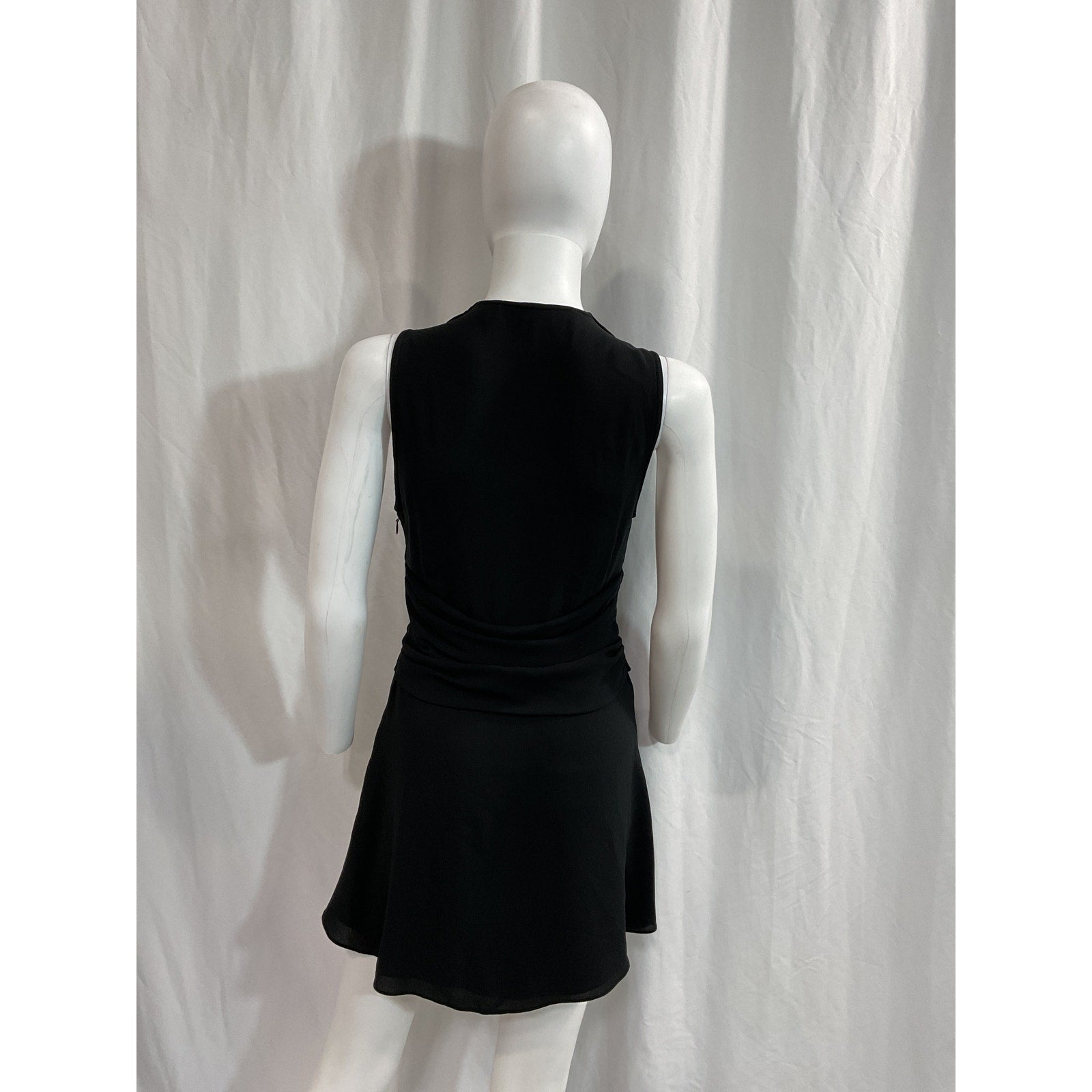 Iro 'Biron' Black Ruched Crepe Mini Dress Size S