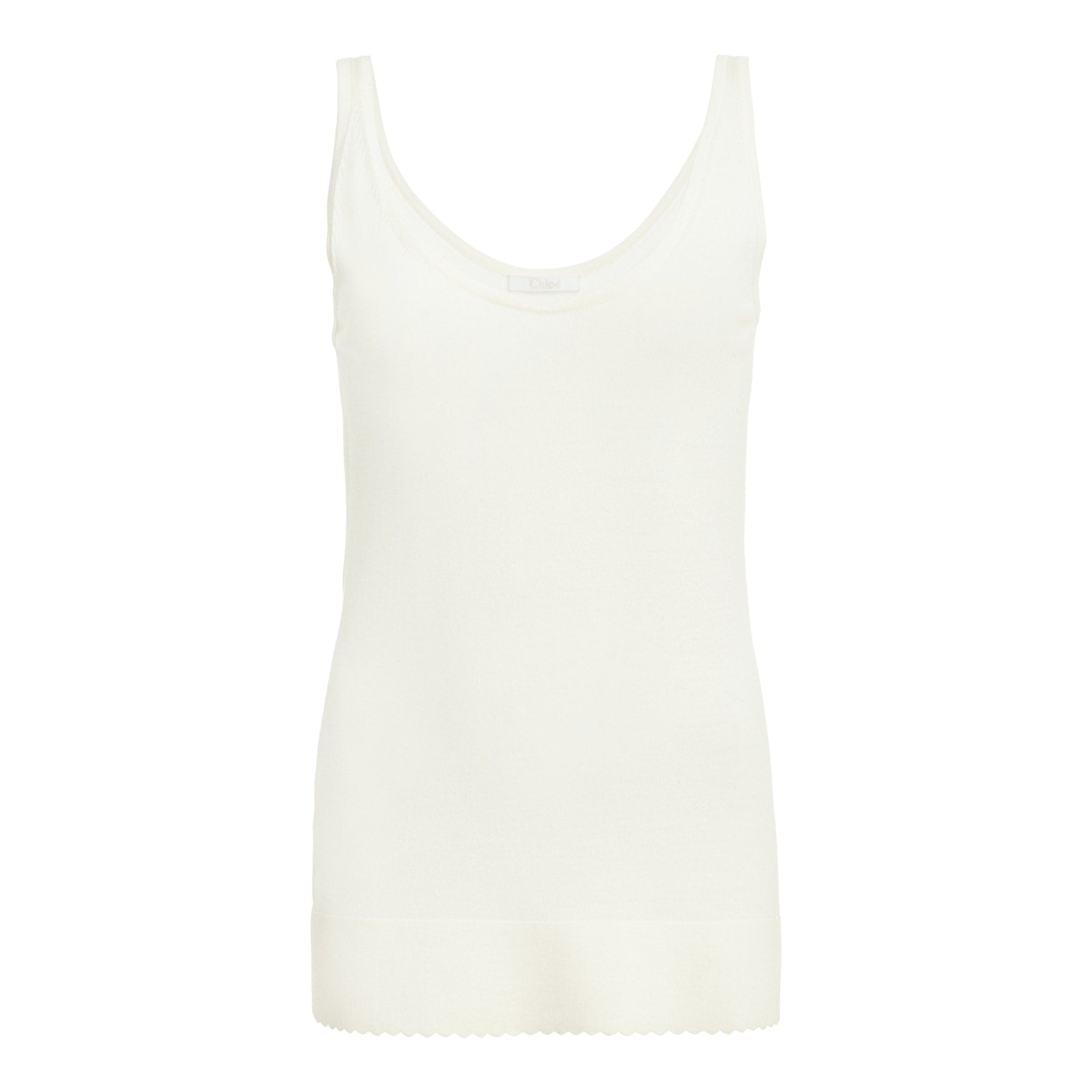 Chlo� Knit White Tank Top Size S
