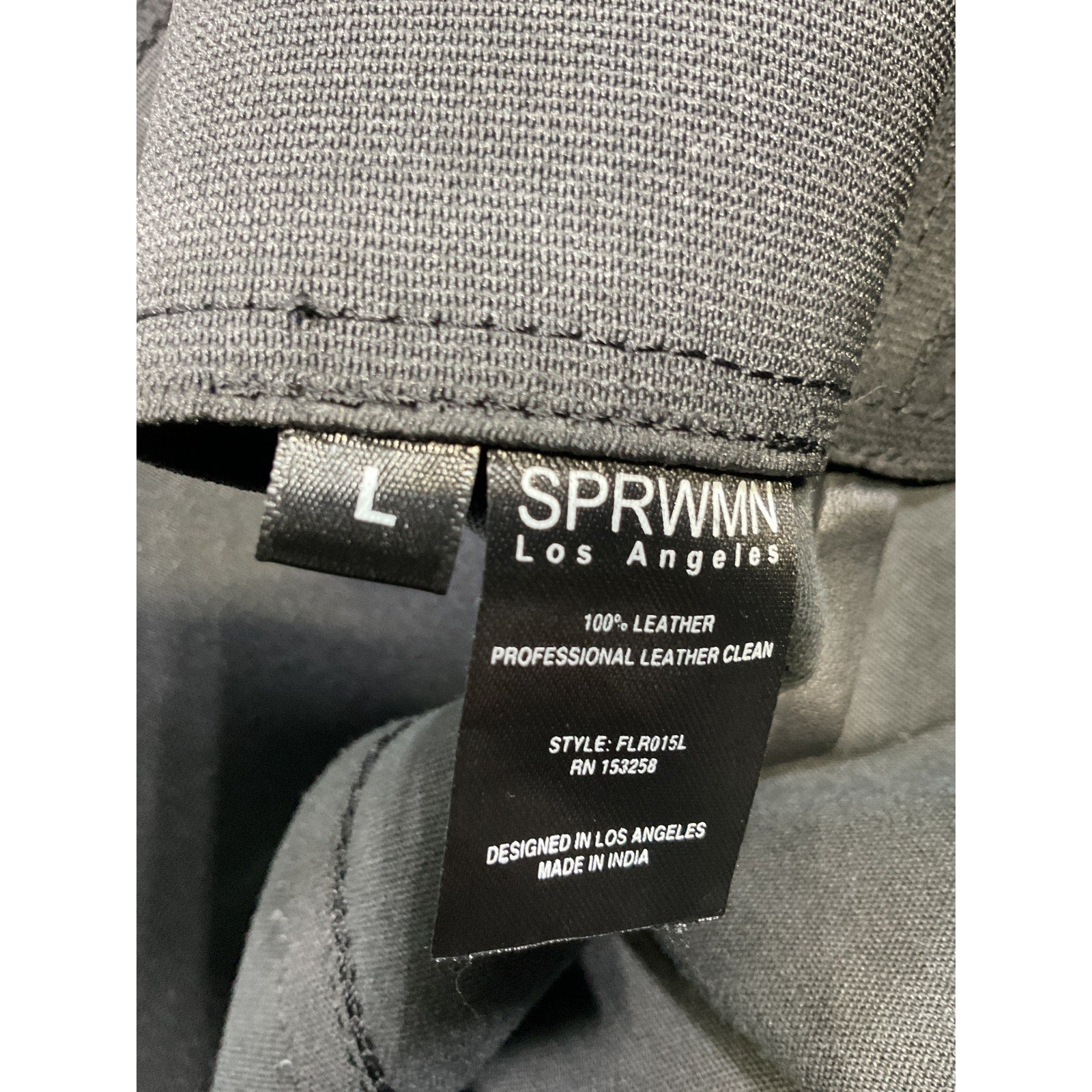 Sprwmn Crop Flare Black Leather Legging Size L