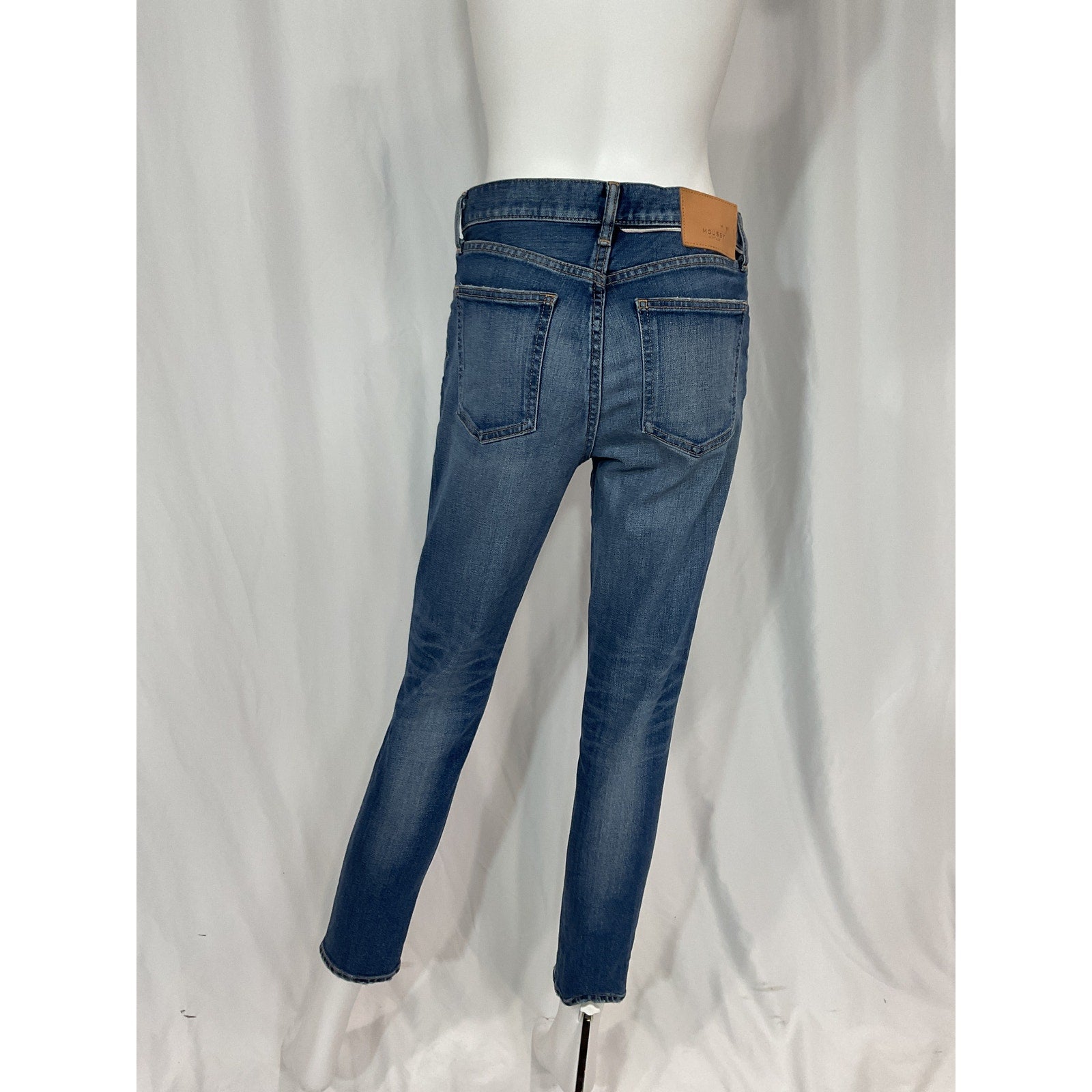 Moussy 'Ballena' Blue Mid-Rise Cropped Skinny Jeans Size 26