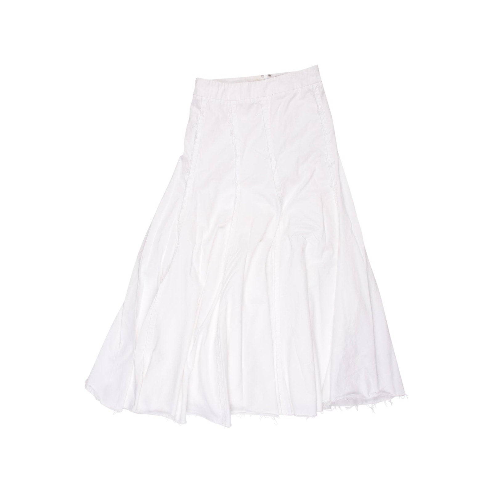 Tome 'Raw-Edge' White Trim Midi Length Skirt Size 0