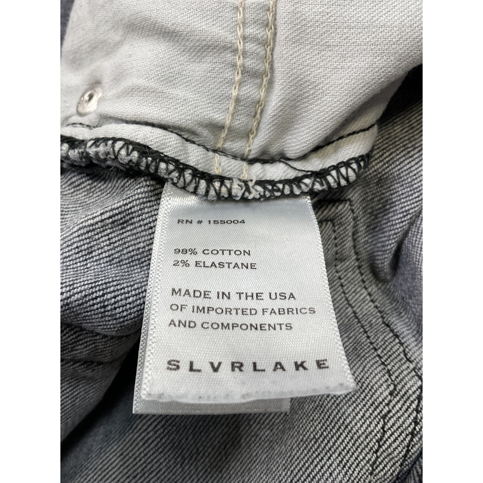 Slvrlake 'Beatnik' Black Cotton High Rise Slim Jean Size 26