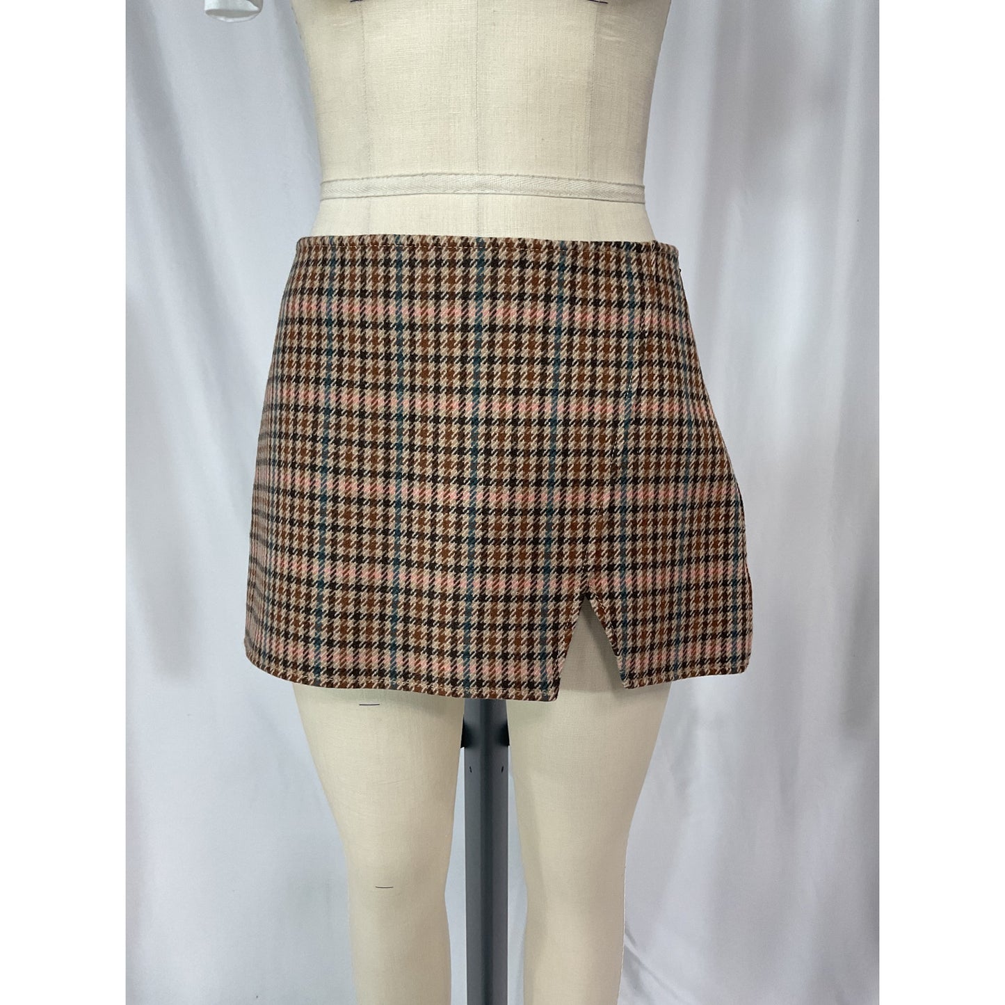 A.L.C. 'Rylee' Brown Plaid Mini Skirt Size 4