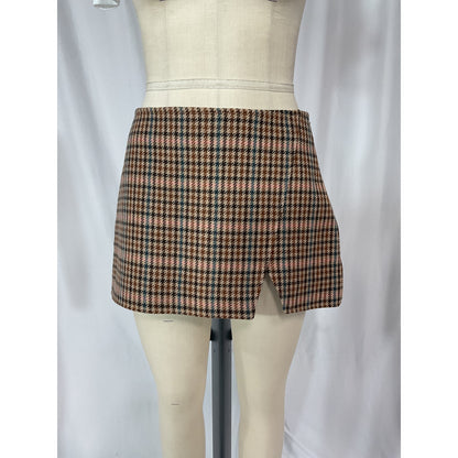 A.L.C. 'Rylee' Brown Plaid Mini Skirt Size 4