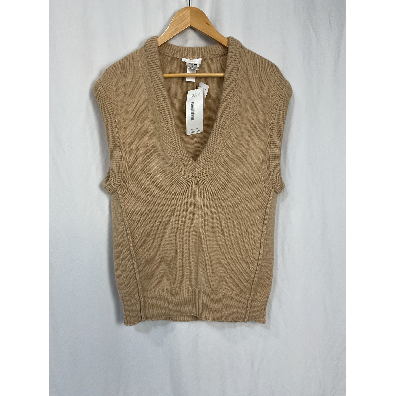 Chlo� Brown Cashmere V-Neck Sweater Vest Size XS