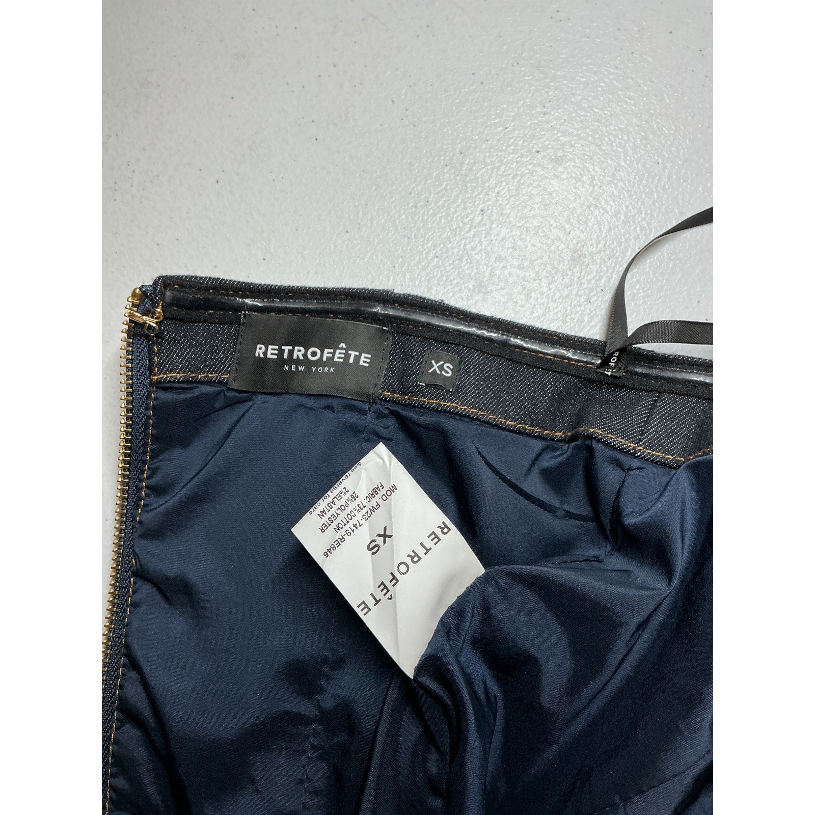 Retrofete 'Allie' Black Cotton Denim Top Size XS