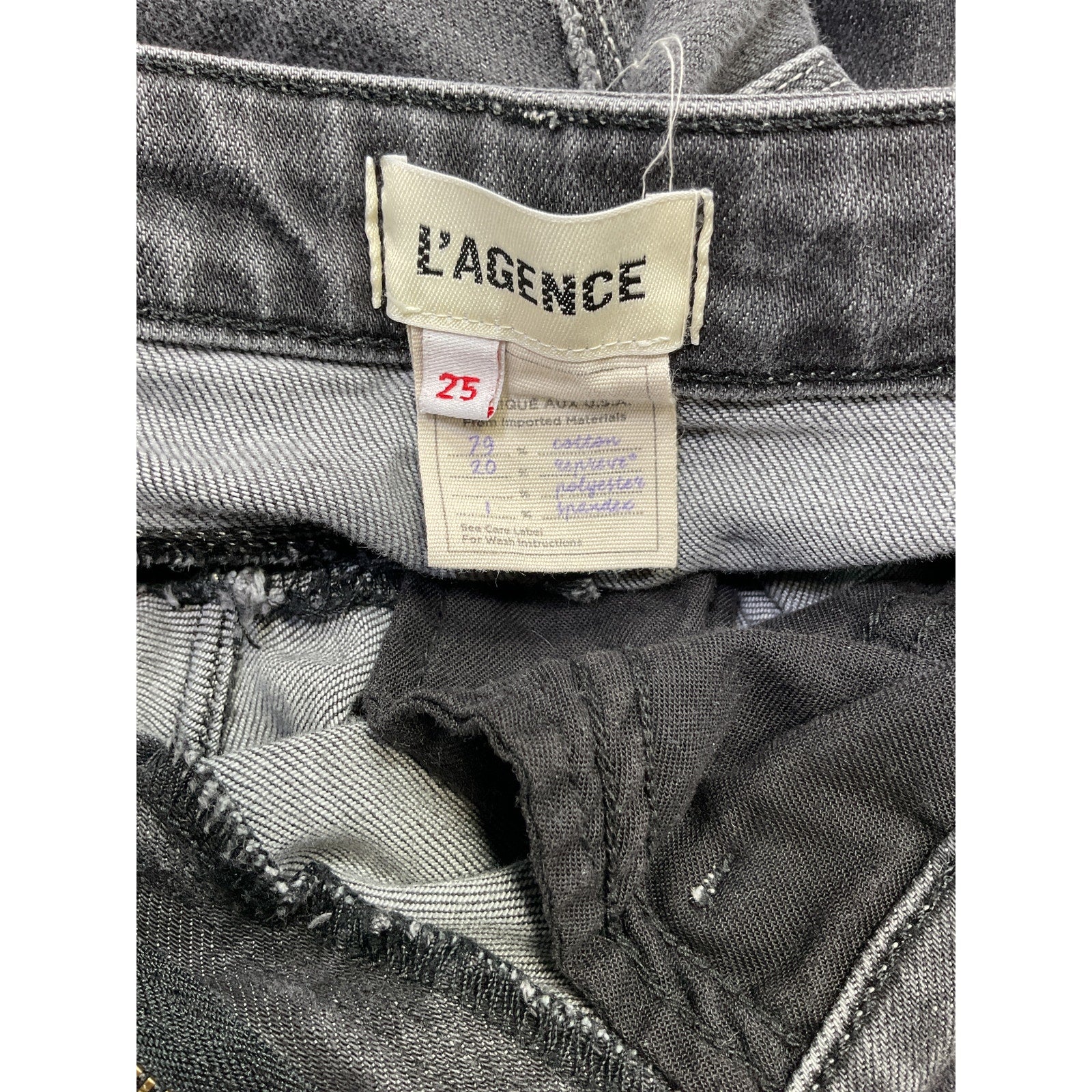 L'Agence 'Bell' Black Cotton High Rise Flare Size 25