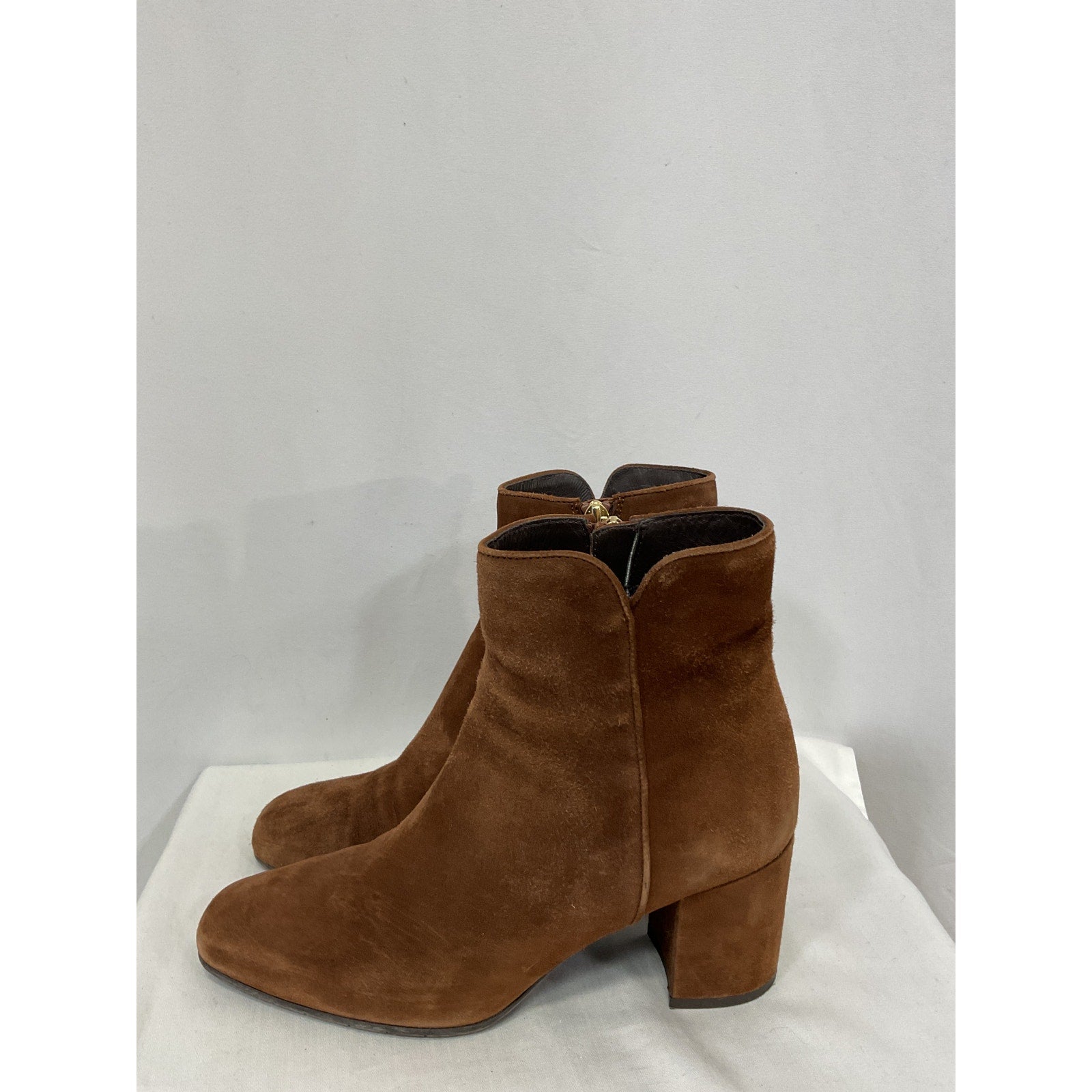 Aquatalia 'Dalia' Brown Leather Water Resistant Bootie Size 8