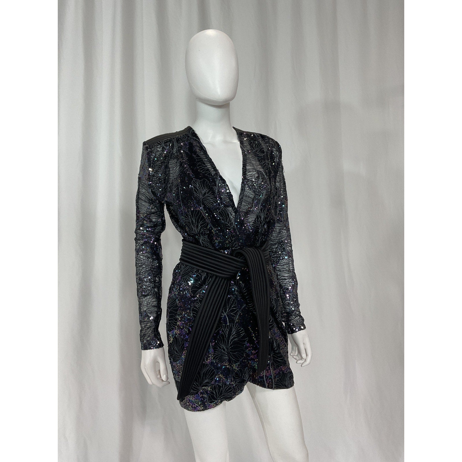 Zhivago 'Camille' Black Sequin Embellished Mini Dress Size 4