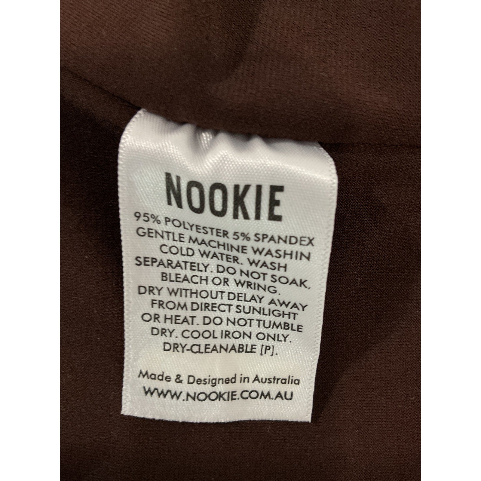 Nookie 'Aria' Brown Crepe Crop Top Size XS