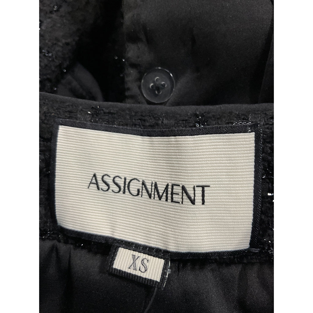 Assignment 'Bianca' Black Tweed Jacket Size XS
