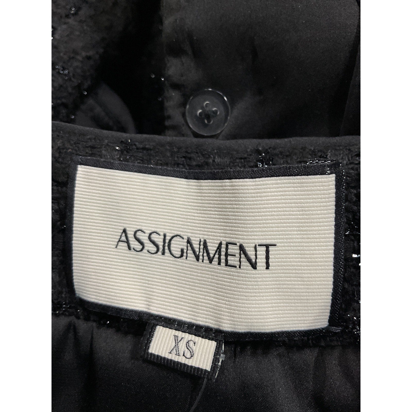 Assignment 'Bianca' Black Tweed Jacket Size XS