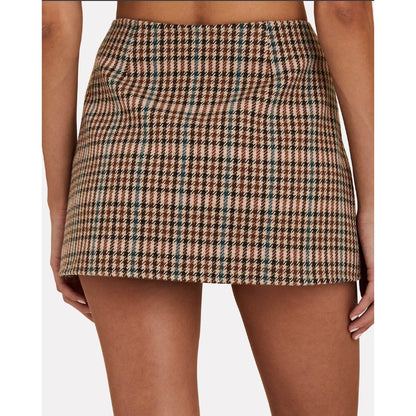A.L.C. 'Rylee' Brown Plaid Mini Skirt Size 4