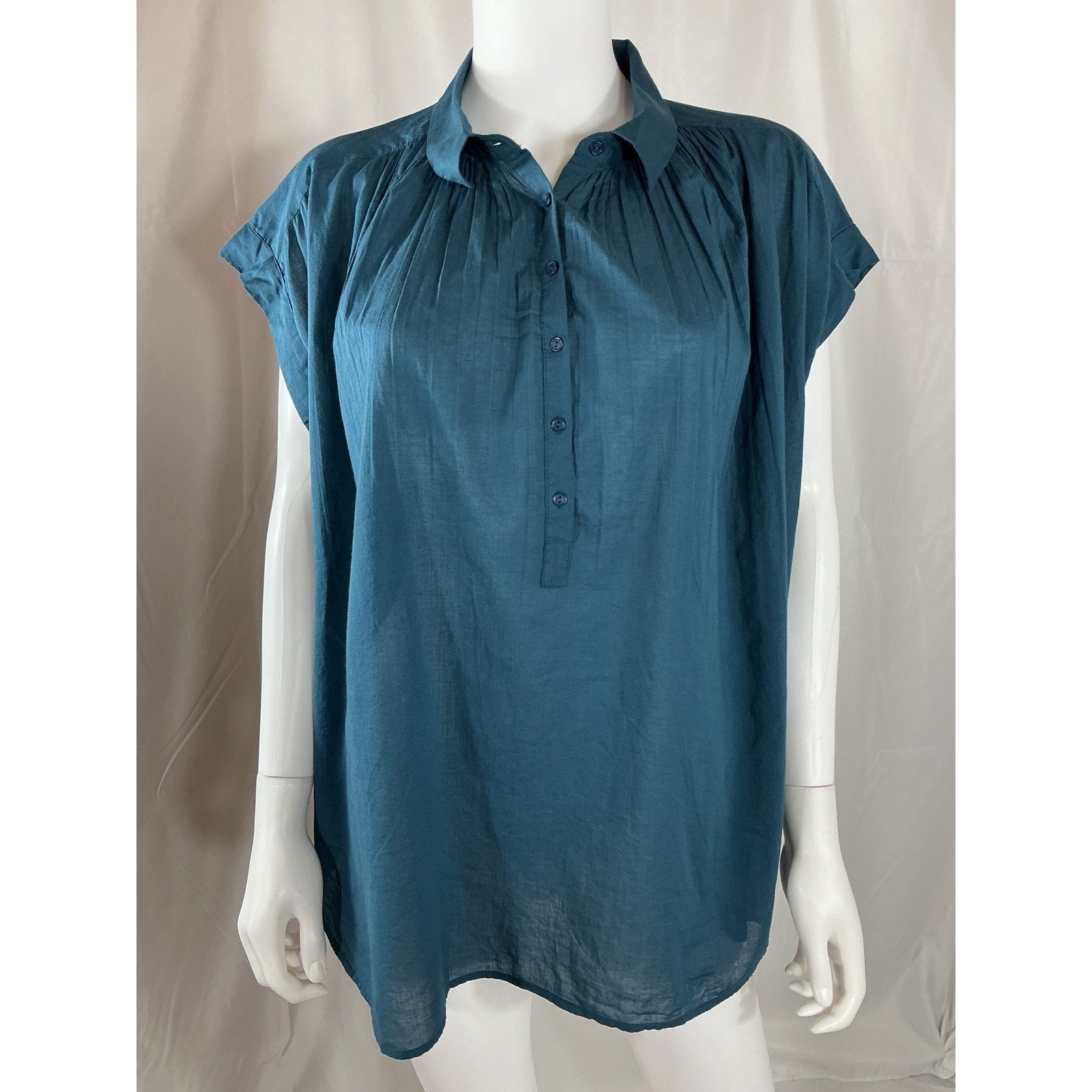Nili Lotan 'Normandy' Blue Cotton Blouse Size M