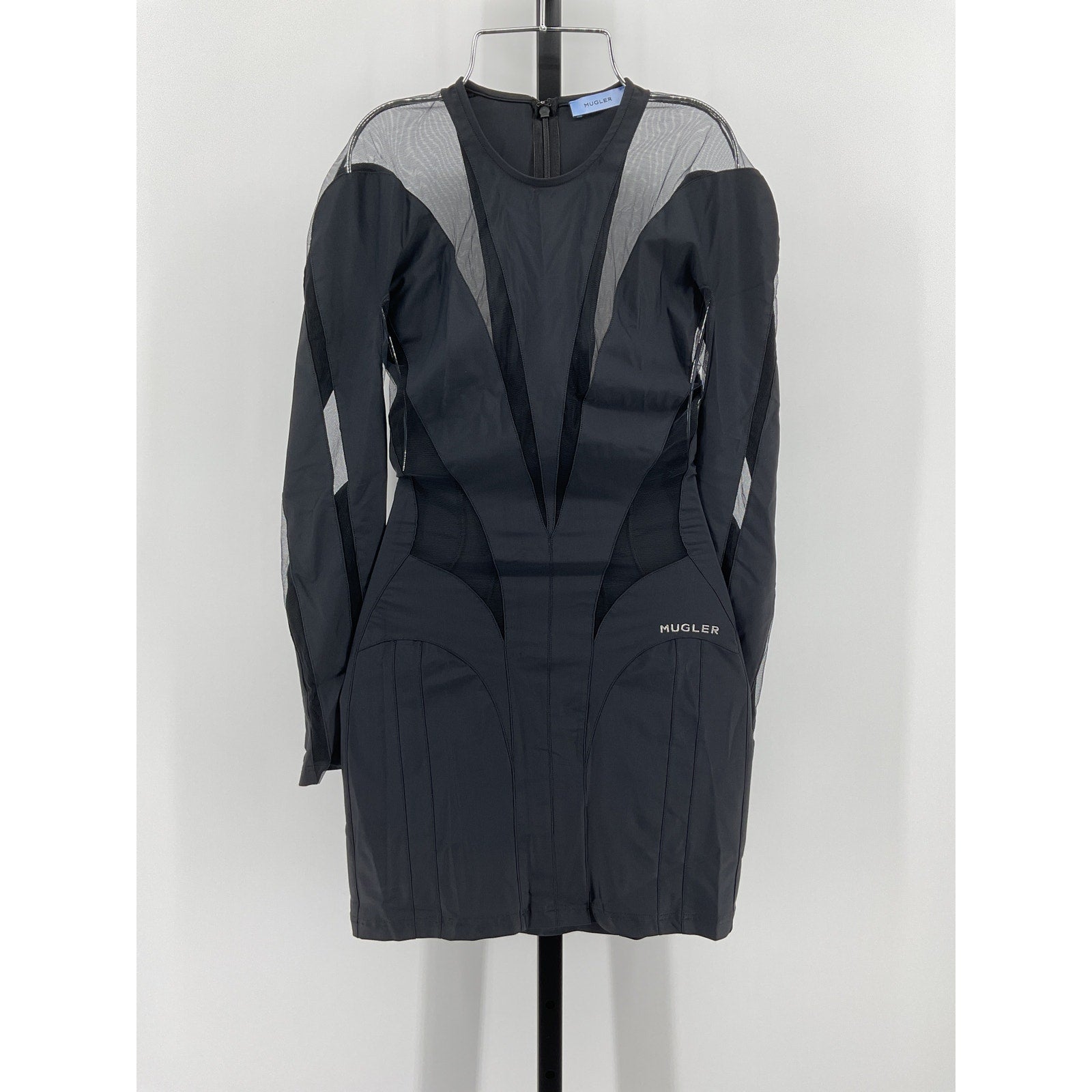Mugler Black Polyamide Body Shaping Mini Dress Size 34