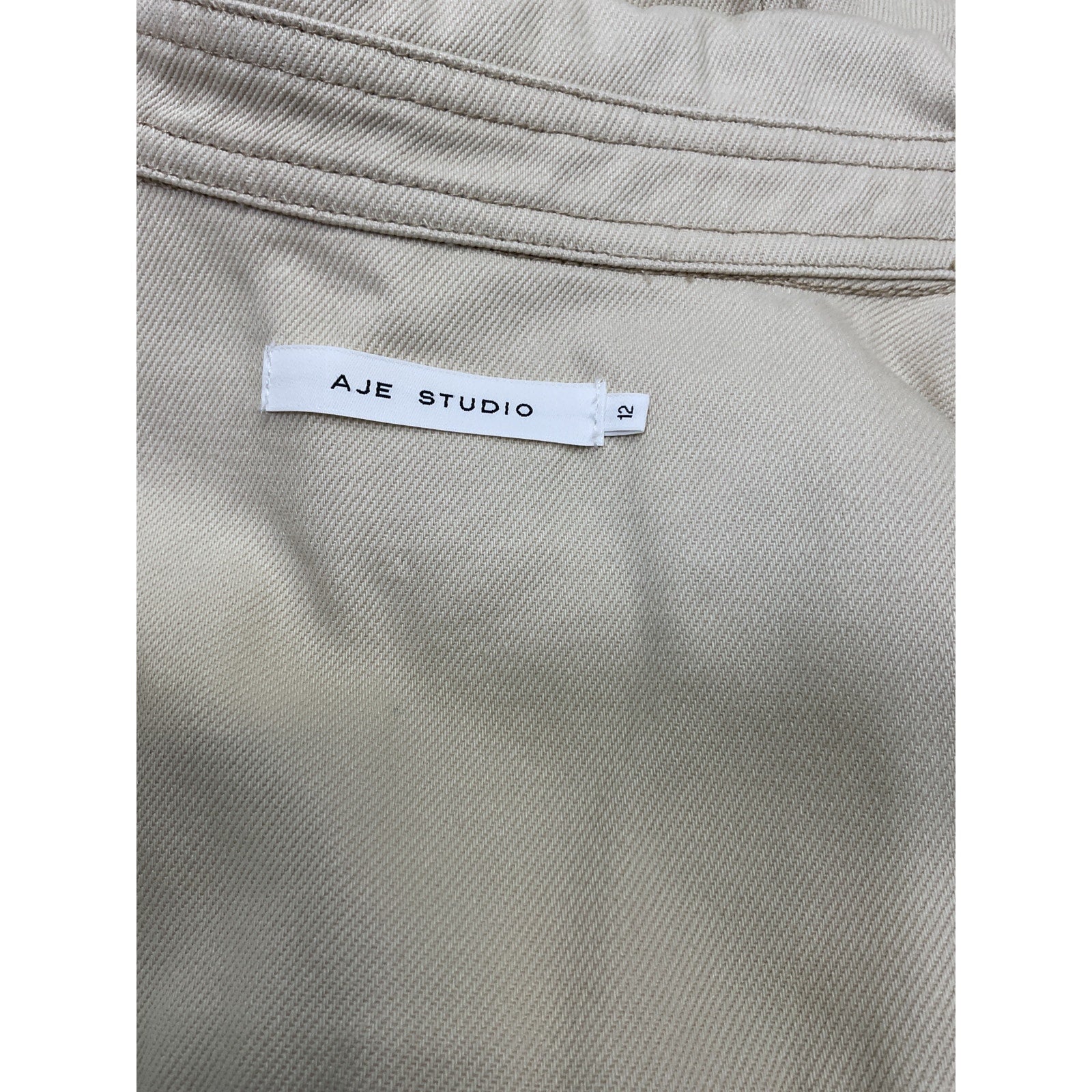 Aje 'Sadie' Cropped White Denim Shirt Size 12