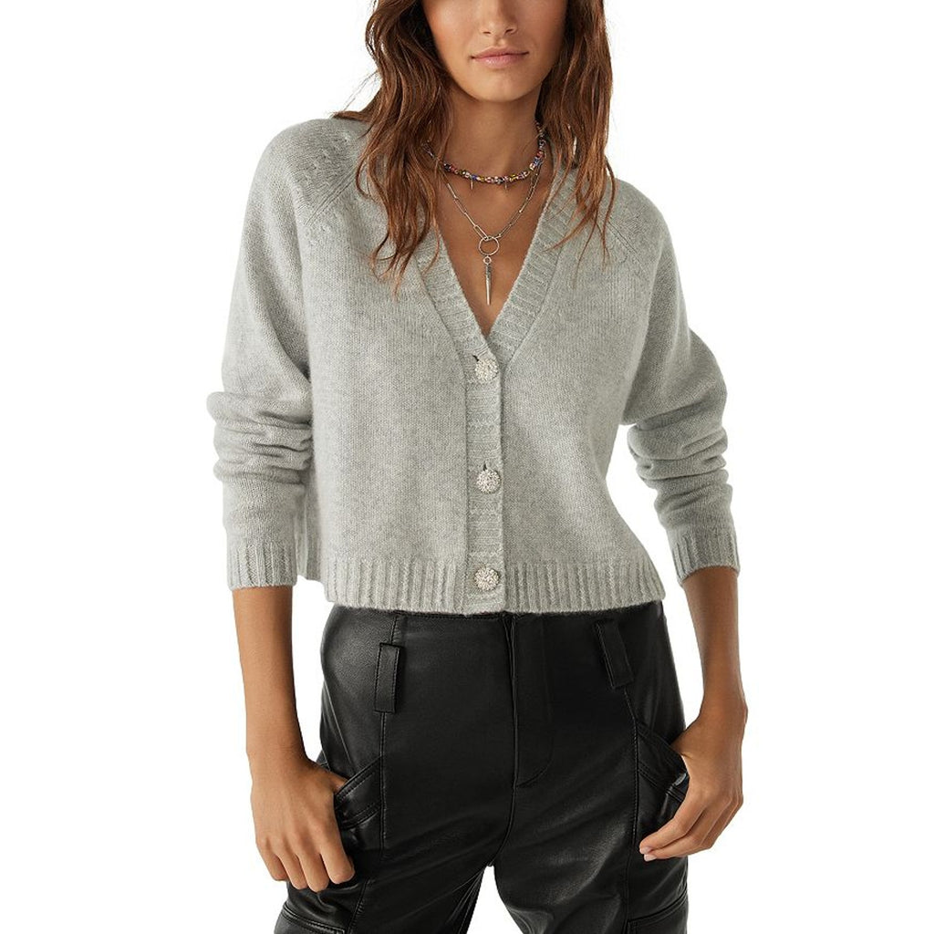 Ba&Sh 'Clapam' Grey Cashmere Cardigan Size S