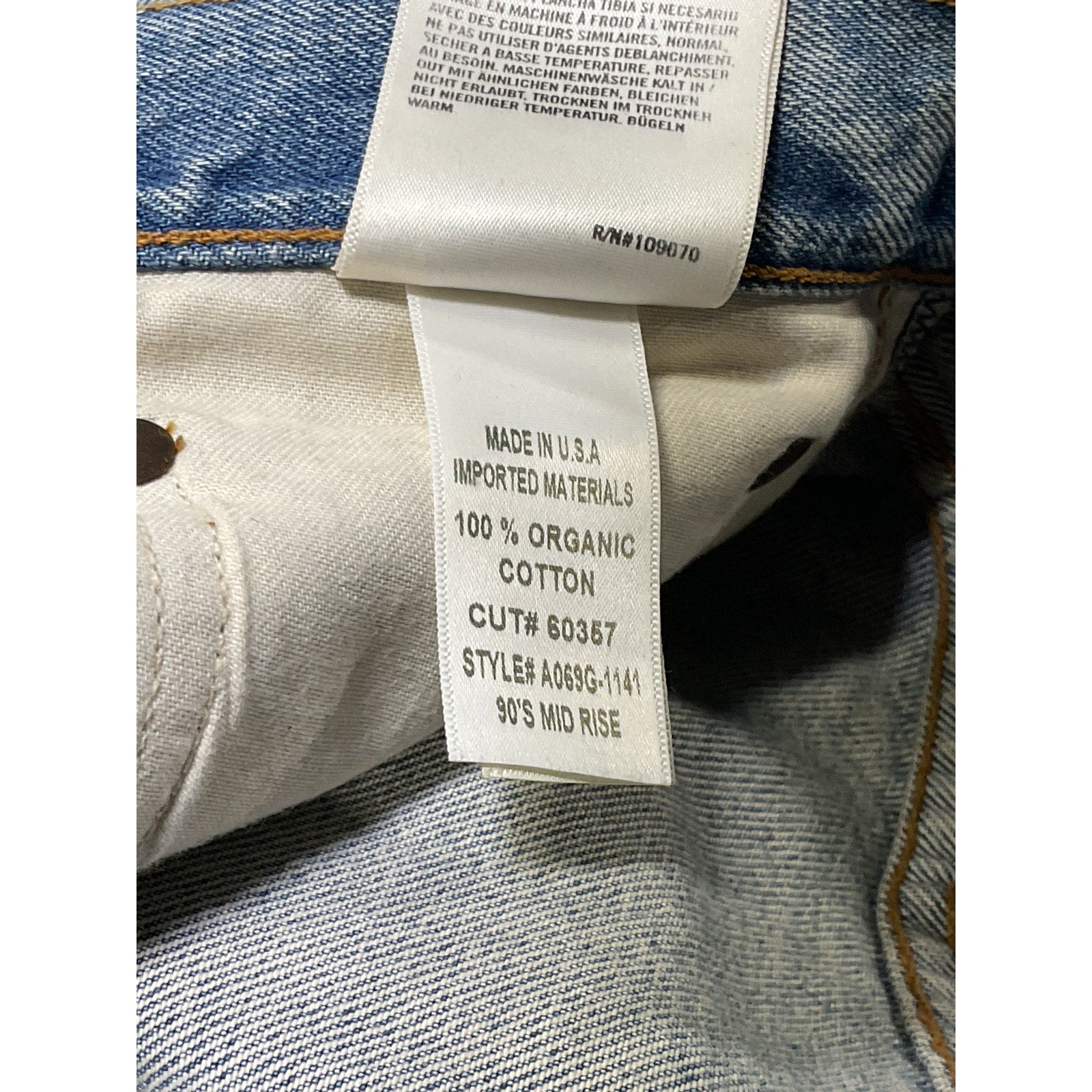 Agolde '90's' Blue Mid Rise Loose Denim Jean Size 25