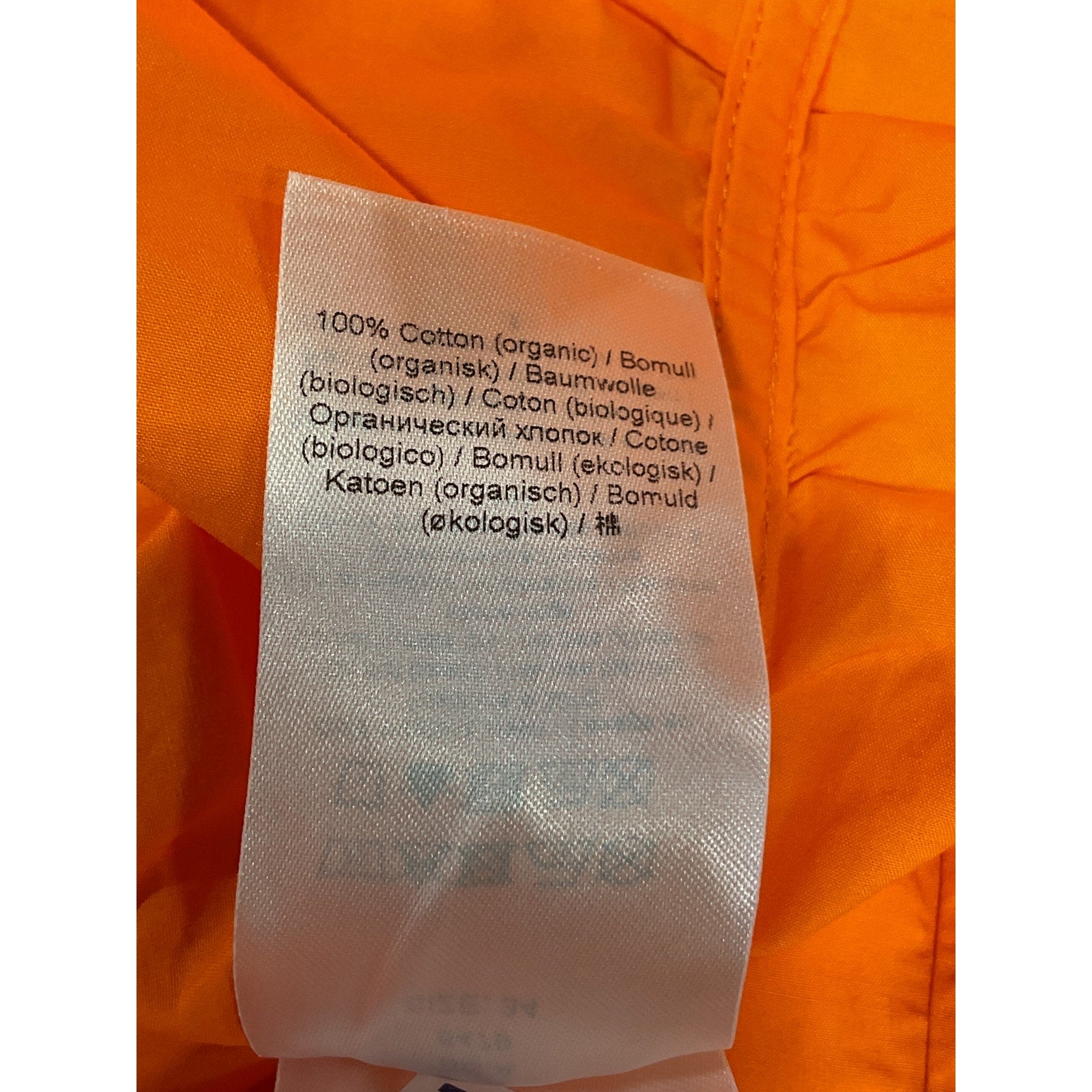 Ganni 'Bow-Detailed' Orange Ruched Cotton-Poplin Bow Accent Mini Dress Size 2 - NWT