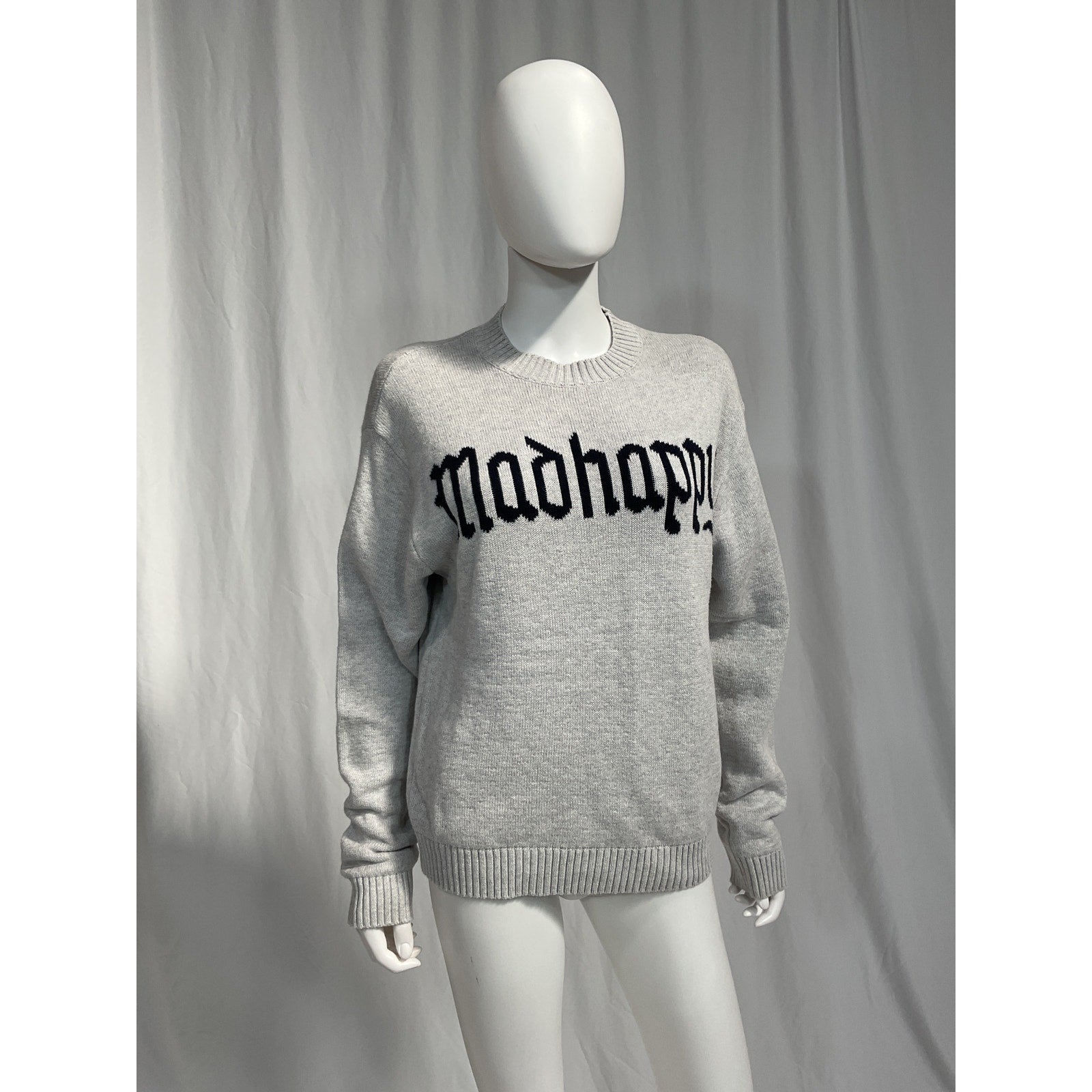 Madhappy 'Alumni' Grey Knit Sweater Size XS