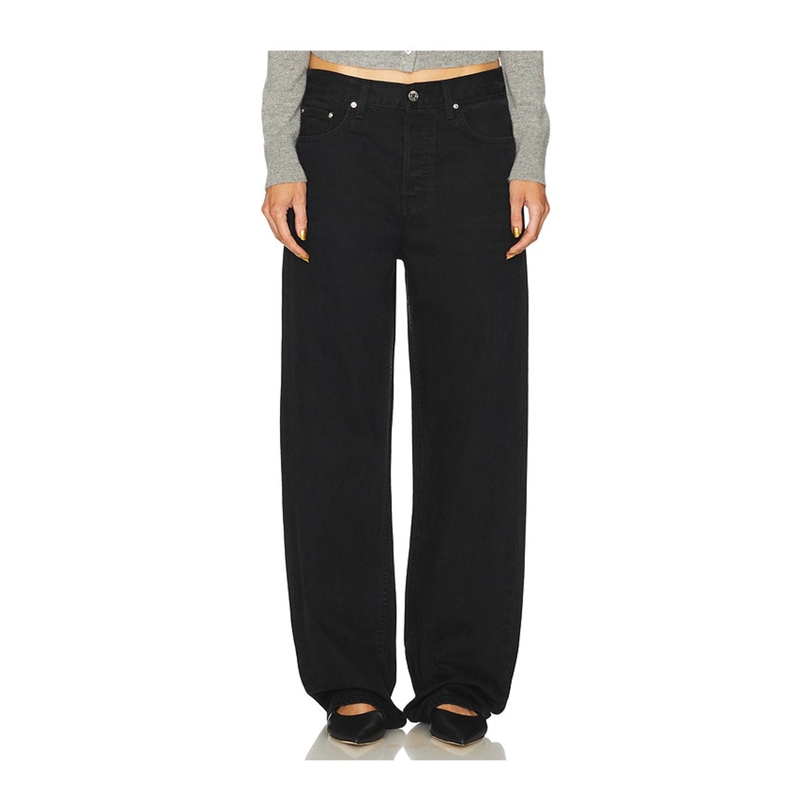 Grlfrnd 'Bella' Black Low Rise Boyfriend Denim Jeans Size 27 - NWT