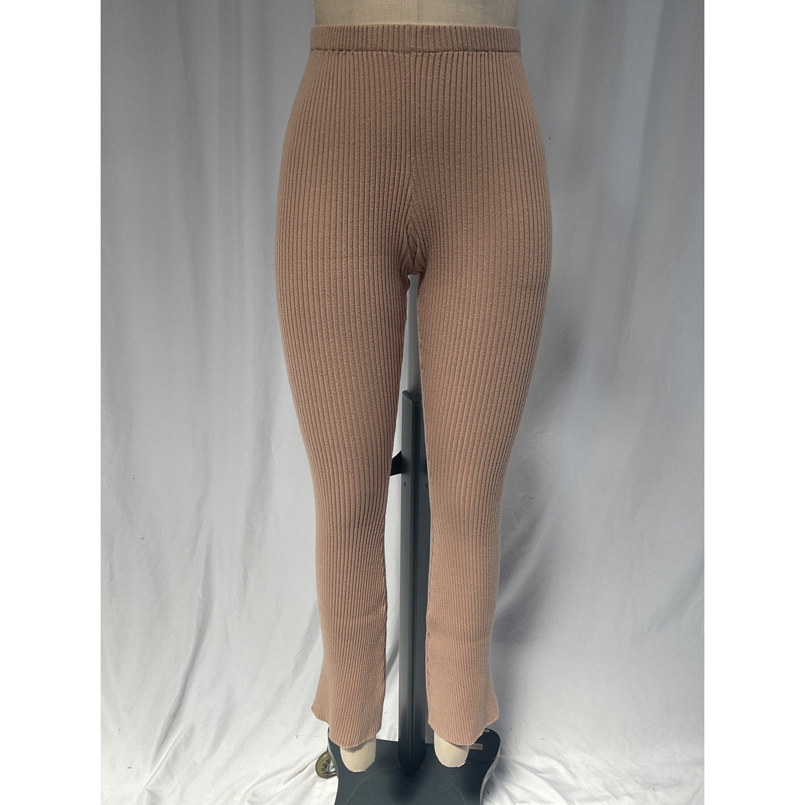 Bumpsuit 'Cozy' Tan Knit Flare Pant Size XS