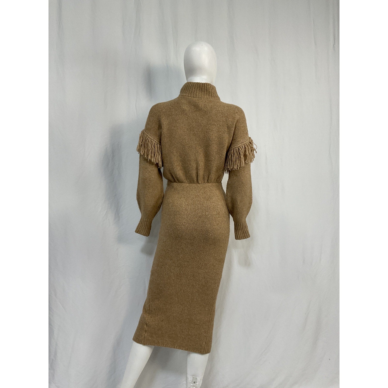 Saylor 'Angelle' Brown Acrylic Sweater Dress Size XS