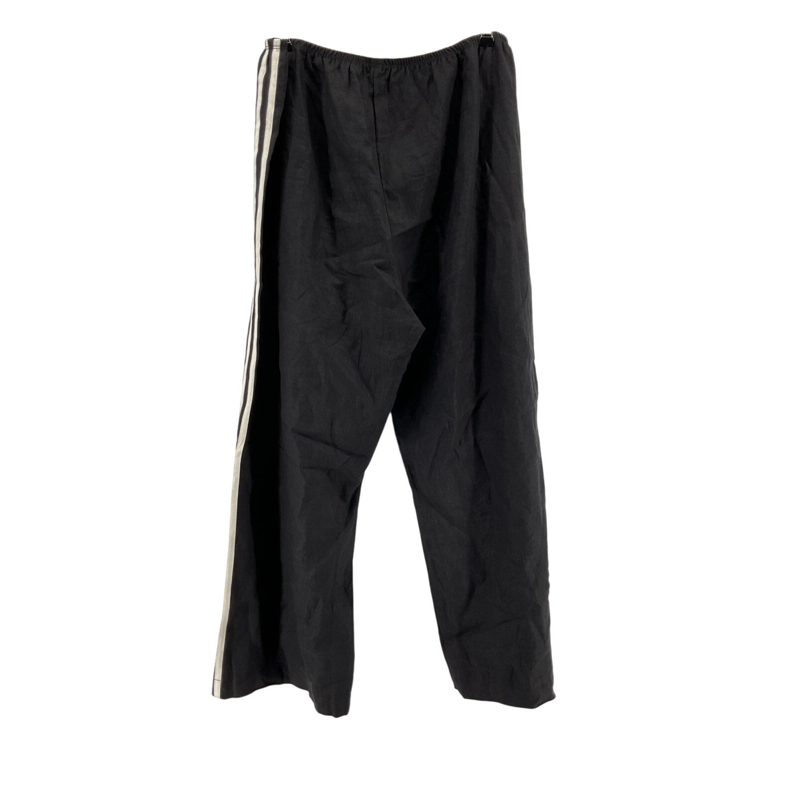 Donni. 'The Linen' Black Crop Stripe Pant Size XL