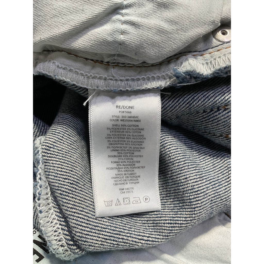 Re/Done '90S' Blue Cotton High-Rise Ankle Cropped Jeans Size 29 - NWT