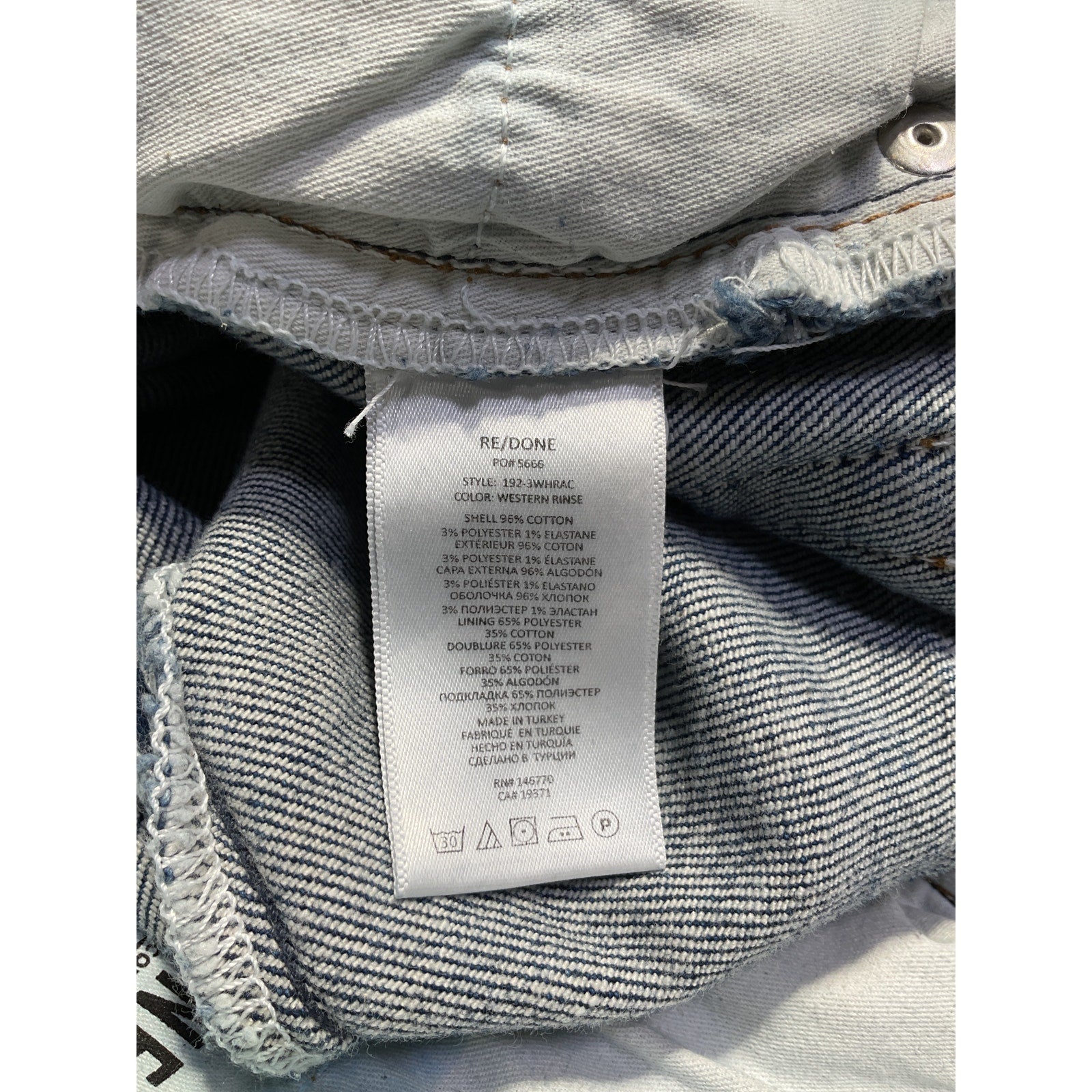Re/Done '90S' Blue Cotton High-Rise Ankle Cropped Jeans Size 29 - NWT