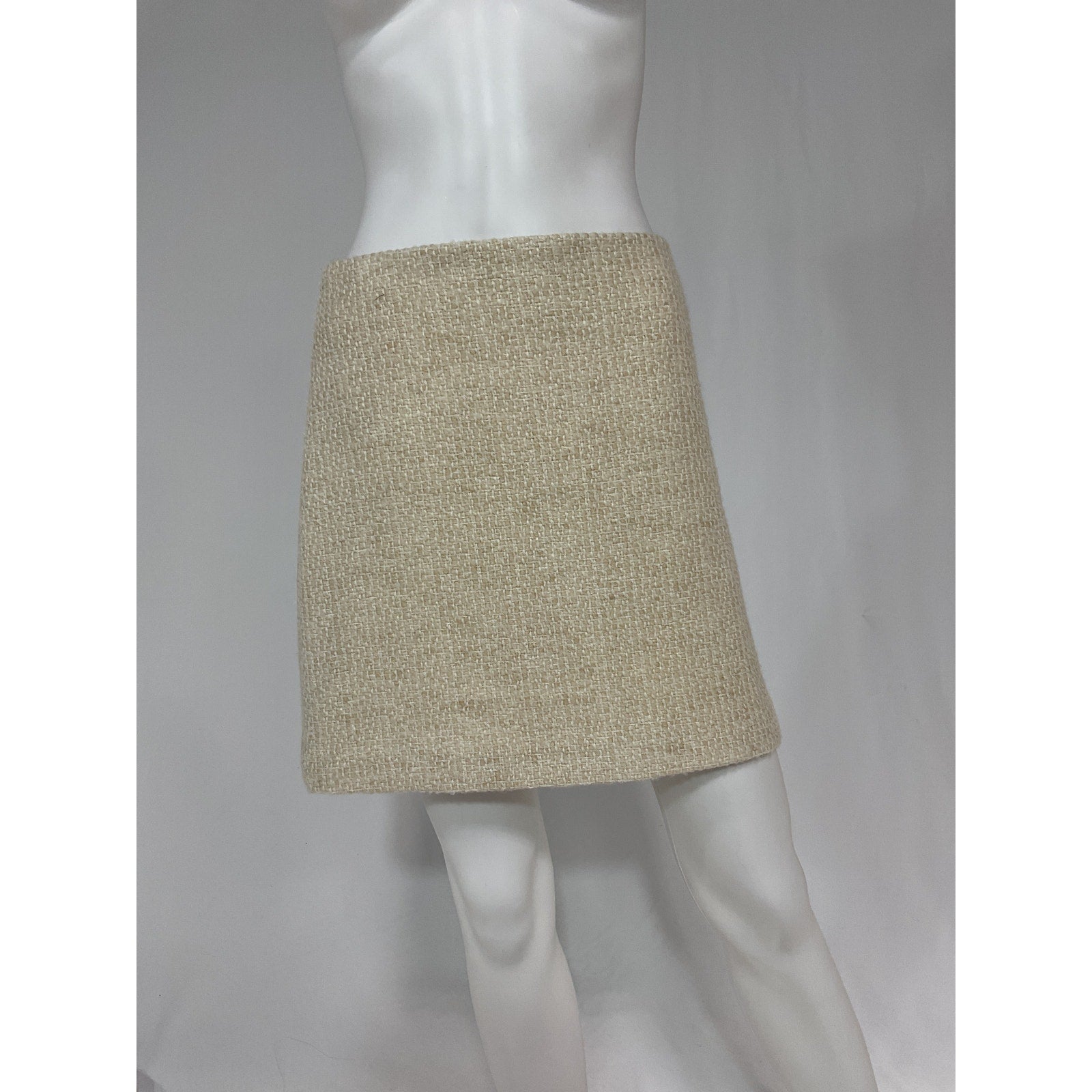 Theory 'A-Line' White Wool Blend Mini Skirt Size 2 - NWT