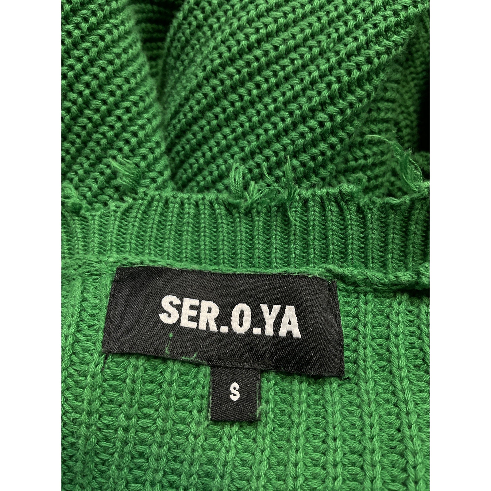 Ser.O.Ya 'Devin' Green Faux Suede Sweater Size S