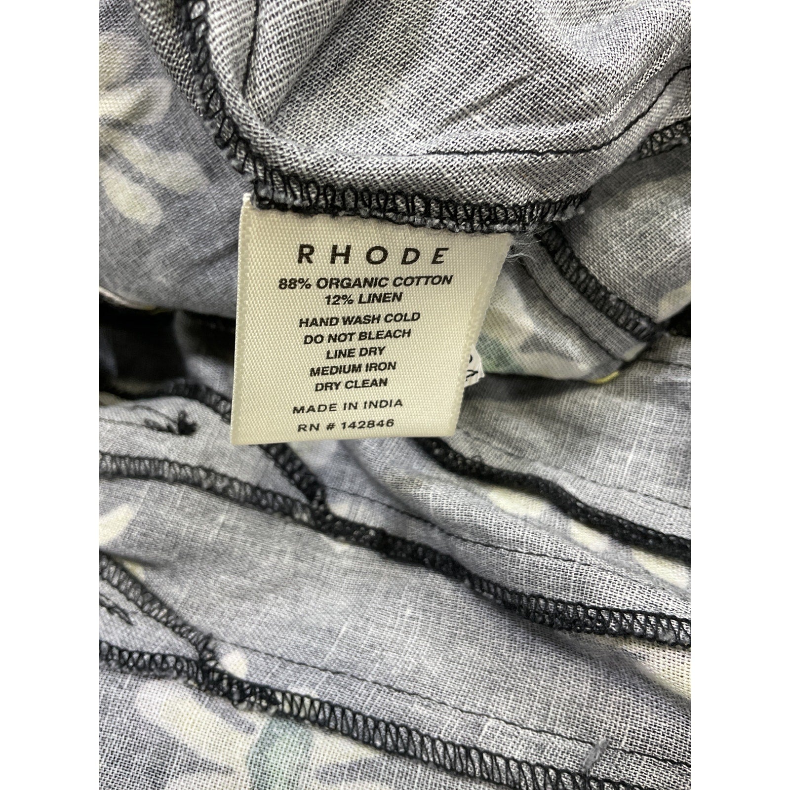 Rhode 'Ella' Black Cotton Linen Mini Dress Size XS