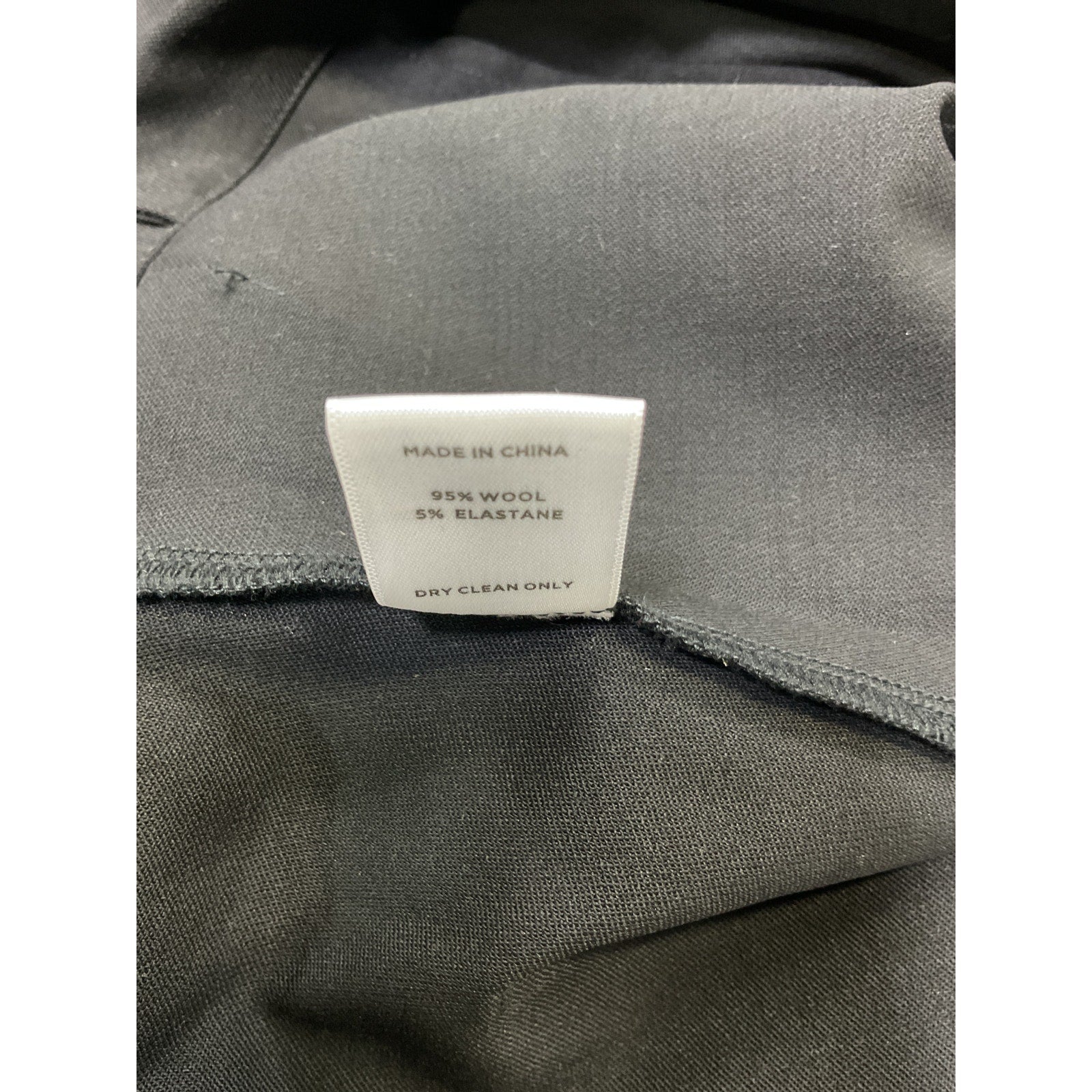 Leset 'Jane' Black Painter Wool-Blend Twill Straight-Leg Pants Size L