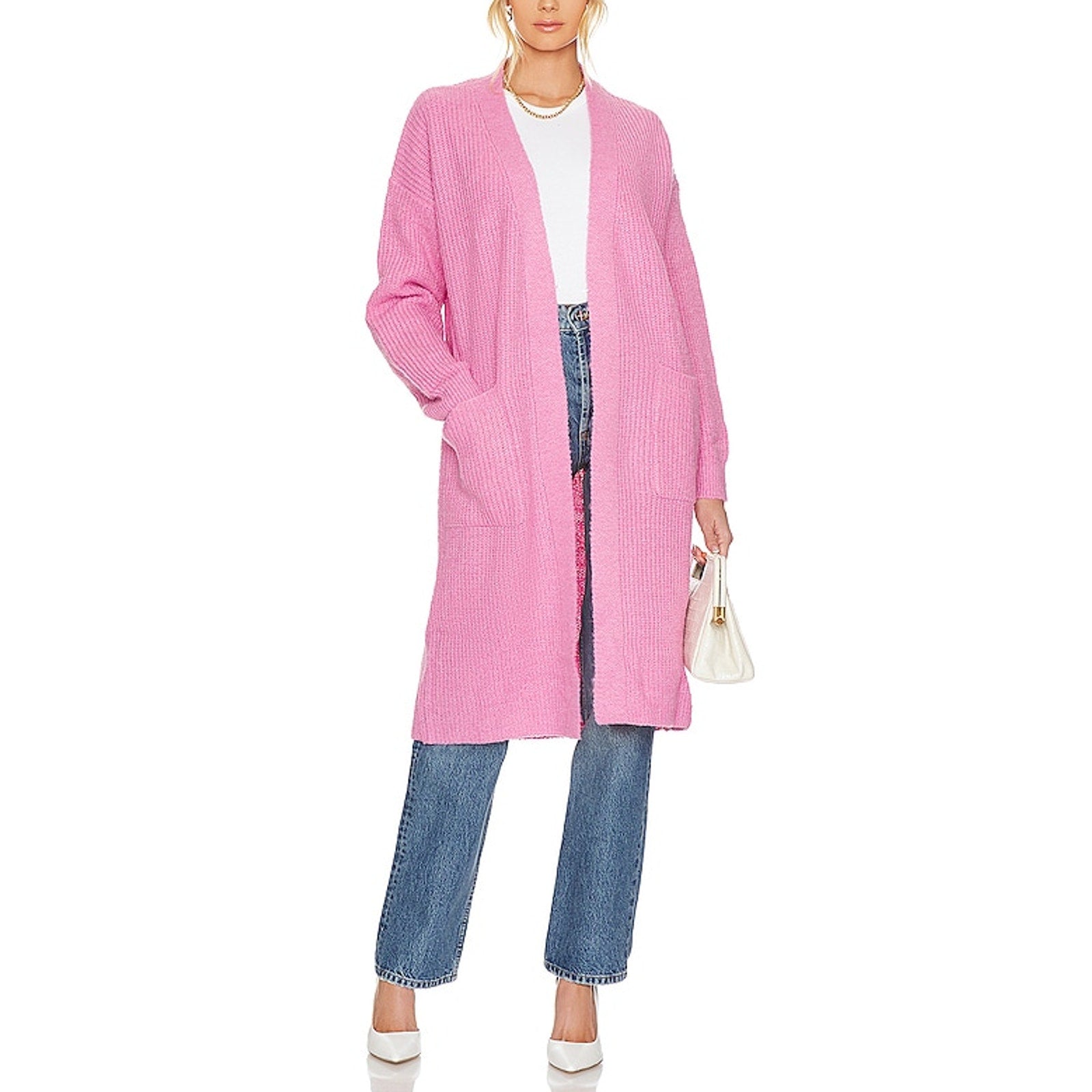 Apparis 'Joey' Pink Polyester 2 Duster Sweater Size S
