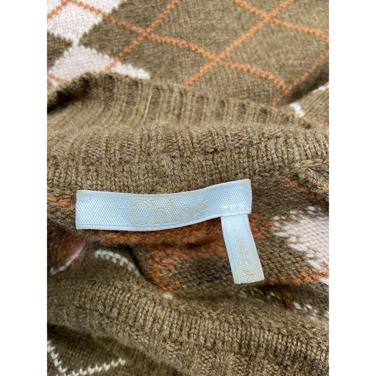 Chlo� 'Turtleneck' Brown Long Sleeve Sweater Size XS
