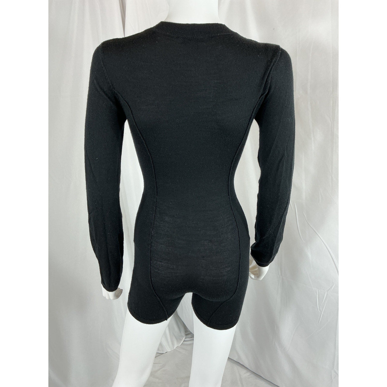 Miaou 'Avery' Black Merino Wool Romper Size S