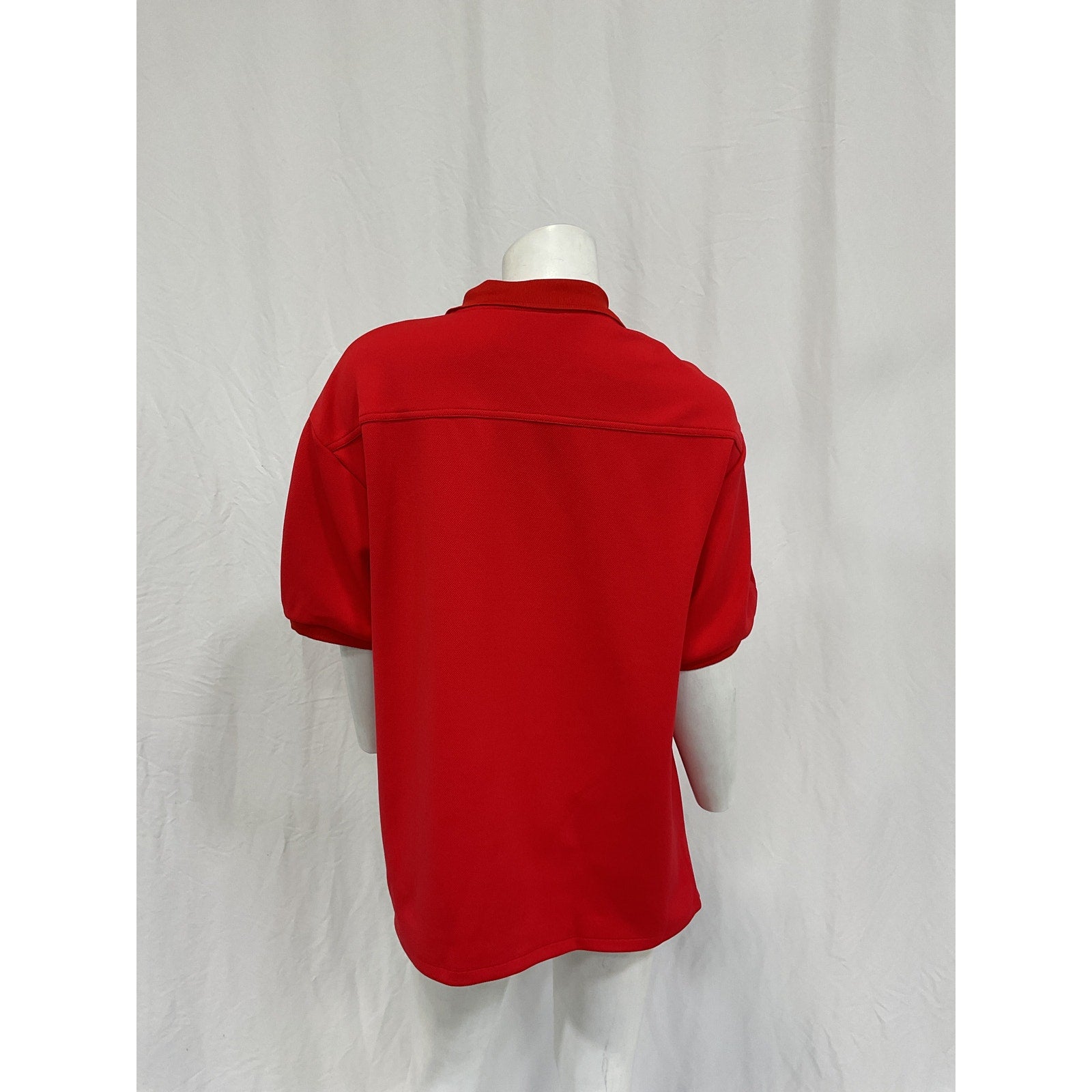 Tibi 'Luxe' Red Polyamide Pique Polo Shirt Size L